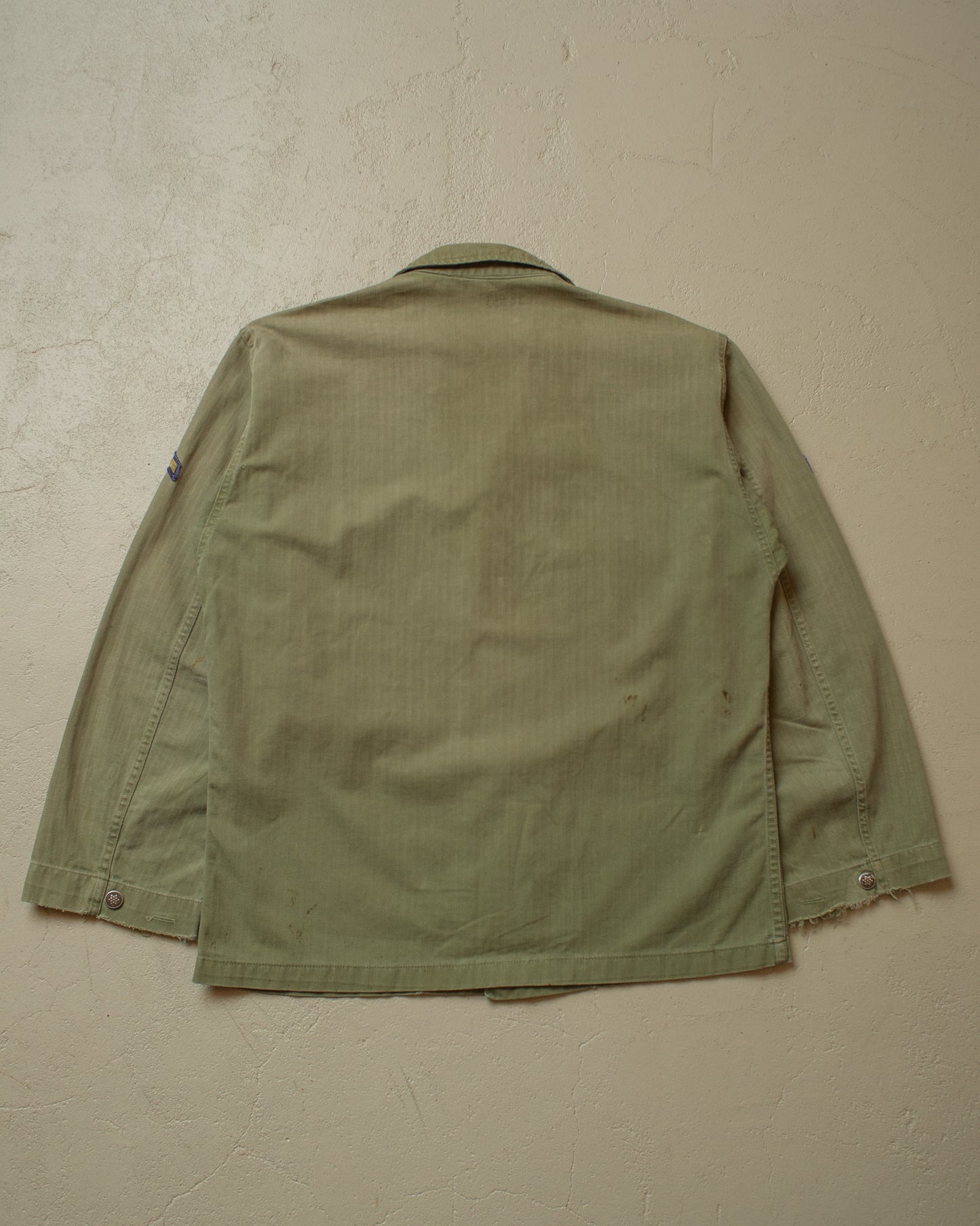 1940s WW2 US Army HBT Shirt green (Gas Flap) - XL
