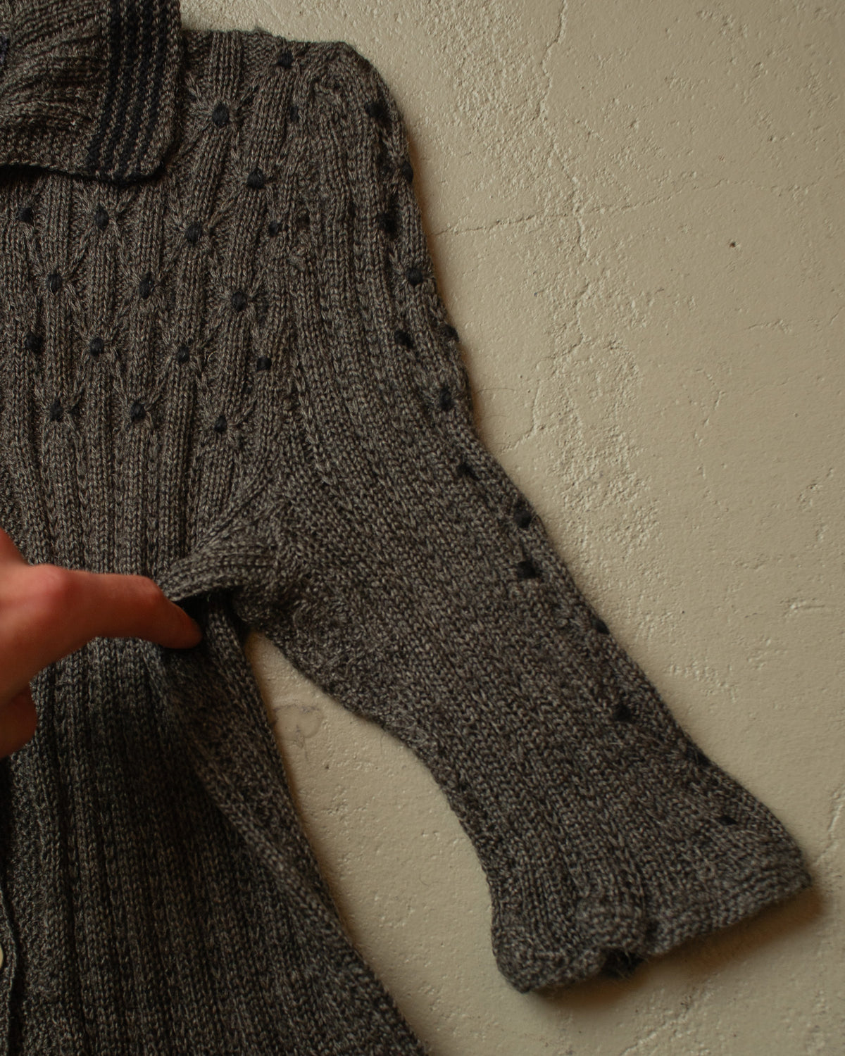 ca. 1920s/30s Rare German Womens Short sleeve Knit Jacket grey - XS/S