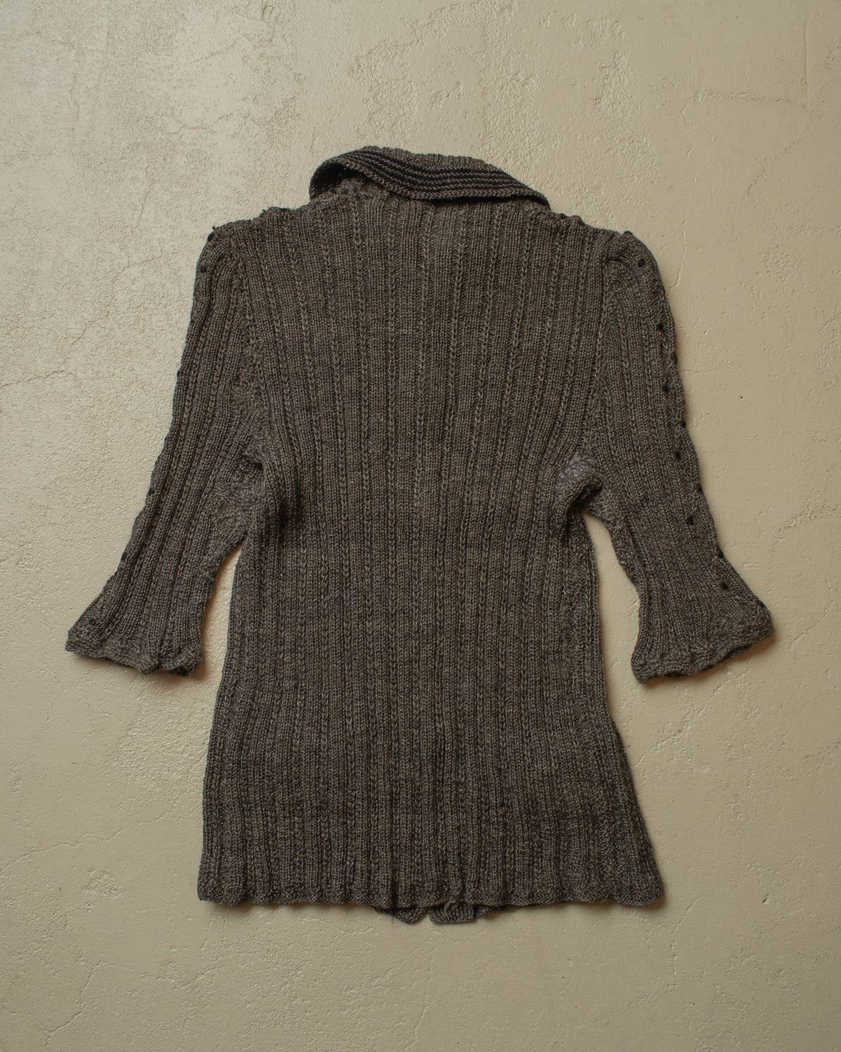 ca. 1920s/30s Rare German Womens Short sleeve Knit Jacket grey - XS/S