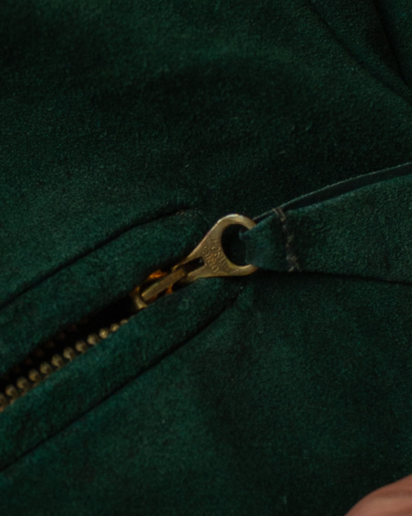 1930s/40s Suede Leather Sports Jacket green - S/M