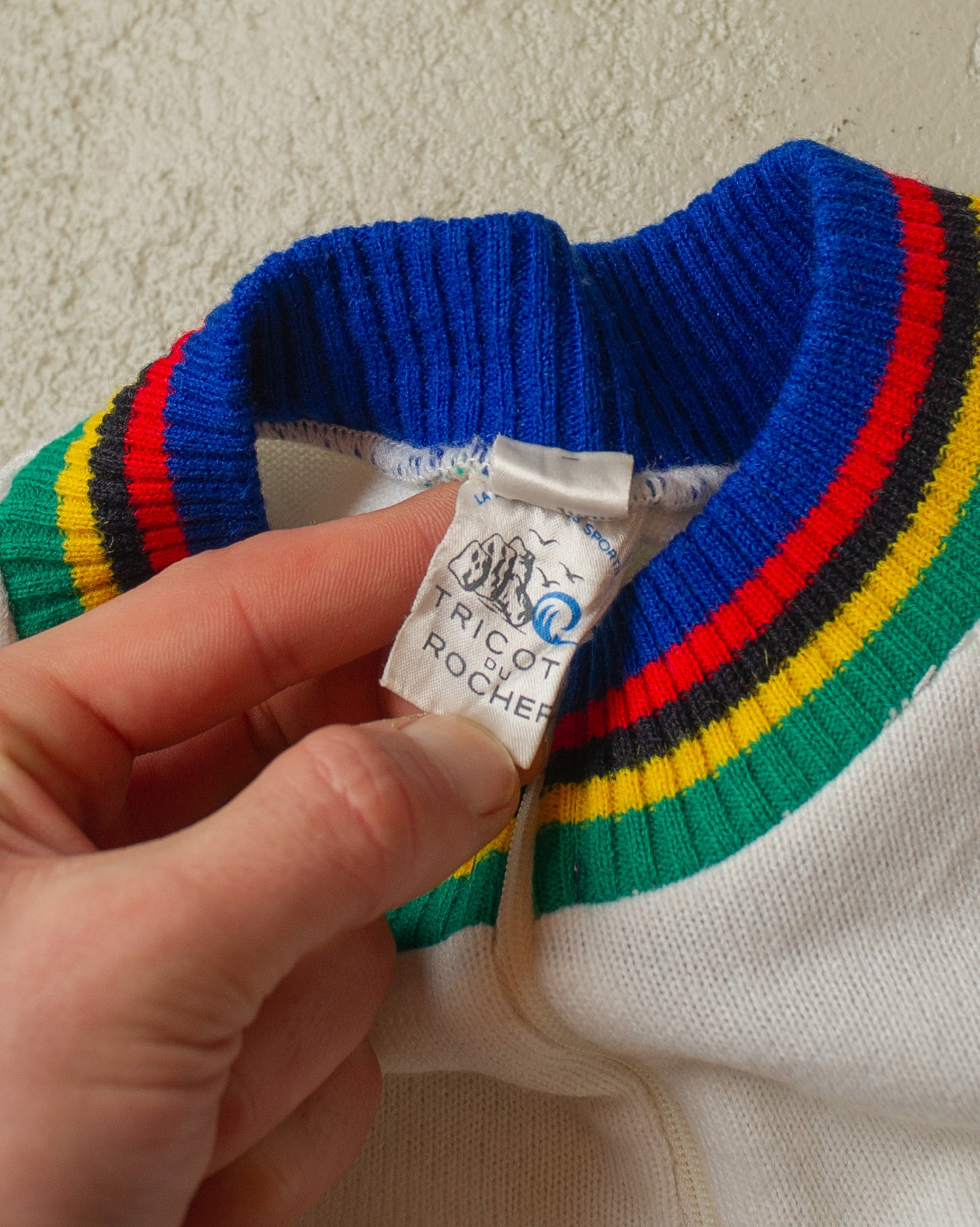 1970s/80s Multi Color Cycling Jersey - L/XL