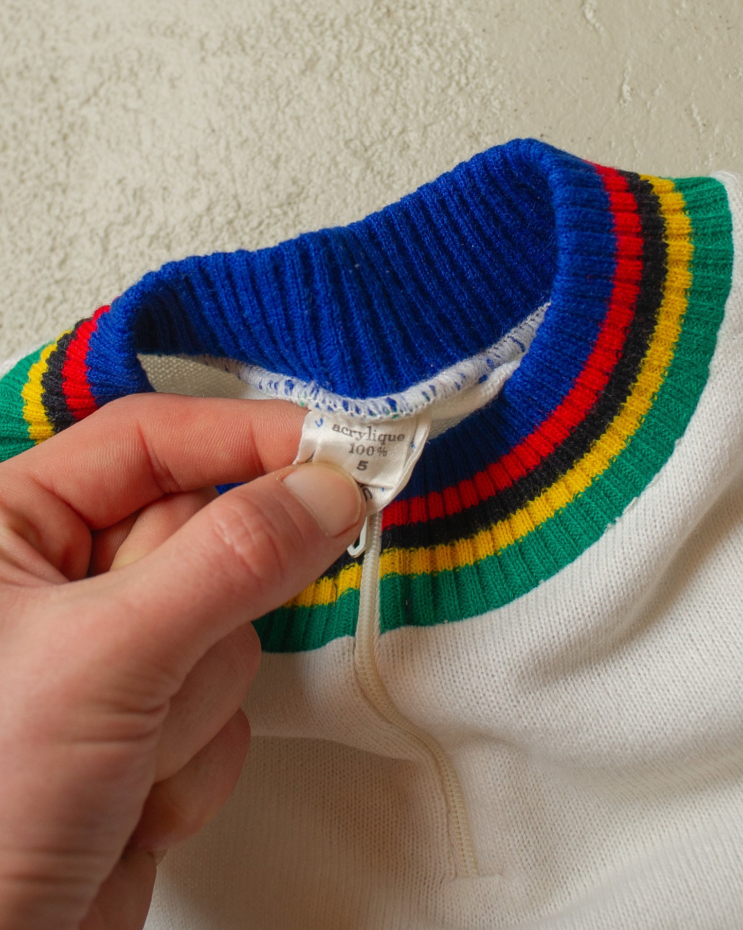 1970s/80s Multi Color Cycling Jersey - L/XL
