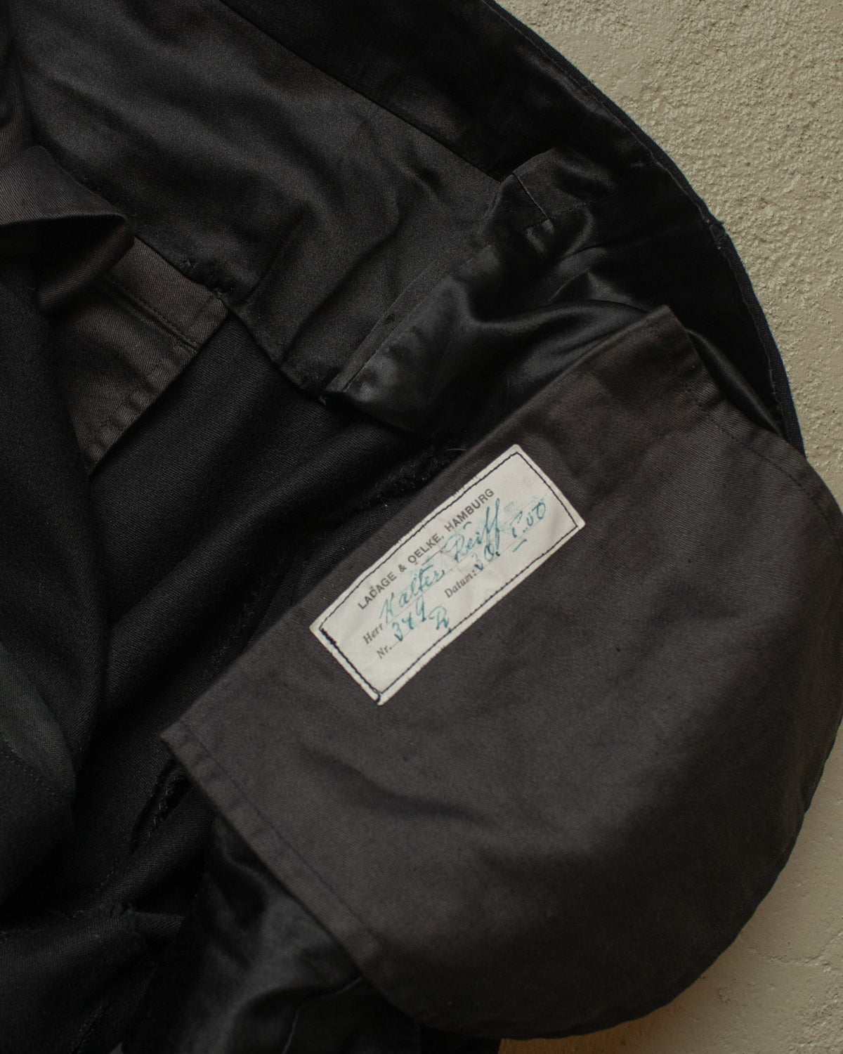 1950 dated German Wool Suit Pants black - W37 L27,5