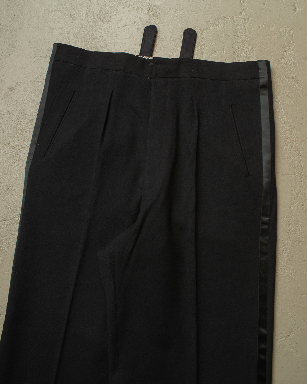 1940s/50s German Wool Suit Pants black - W37 L31