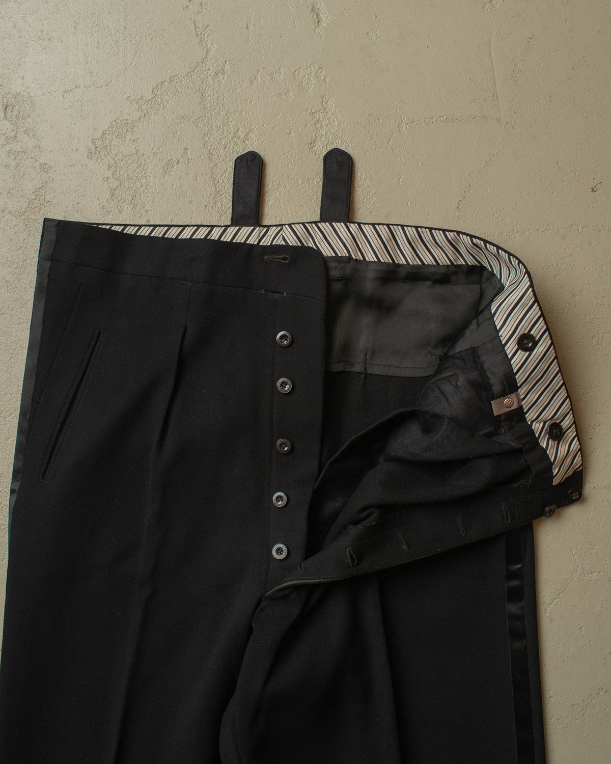 1940s/50s German Wool Suit Pants black - W37 L31