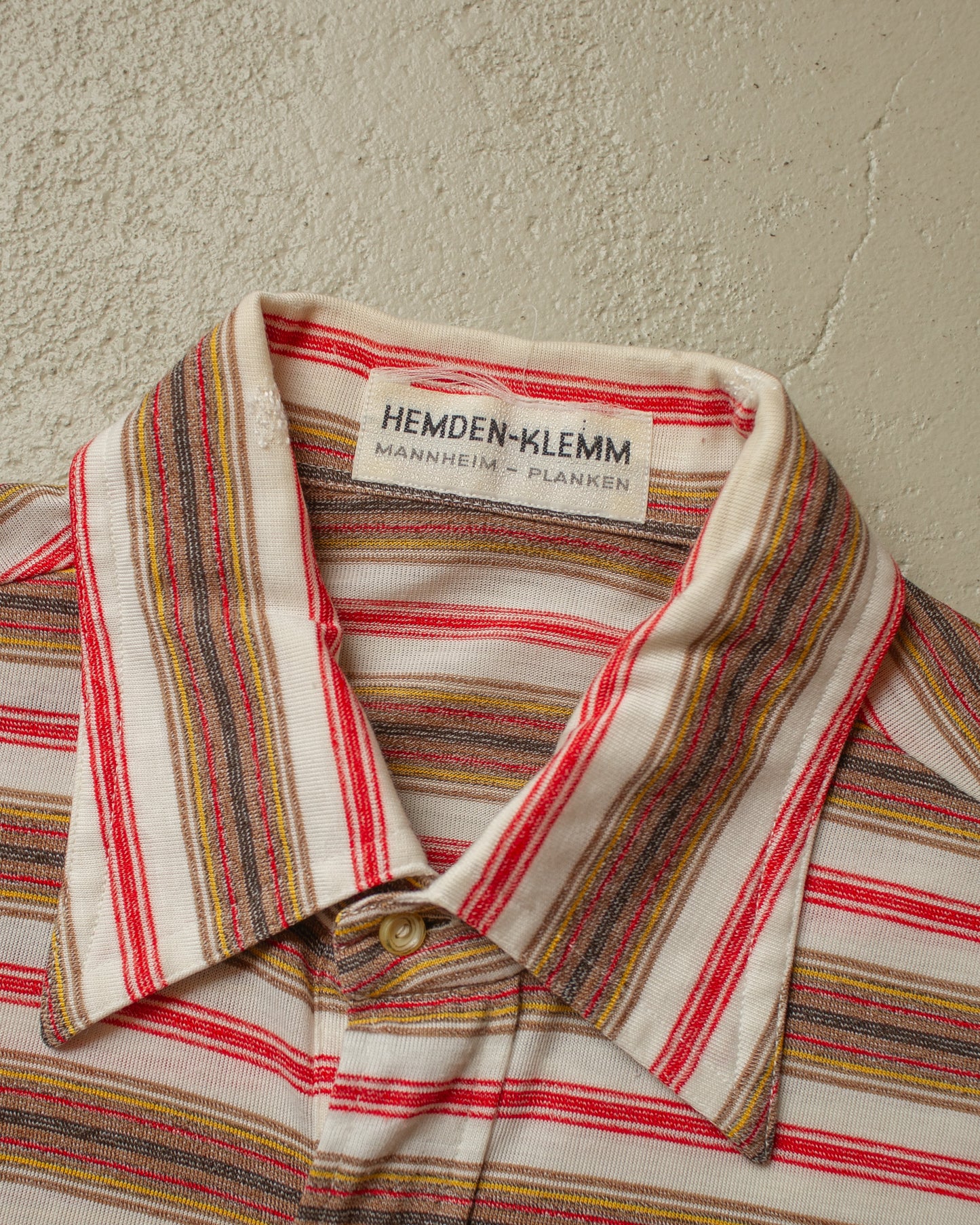 1960s striped Polo Shirt red/white - M