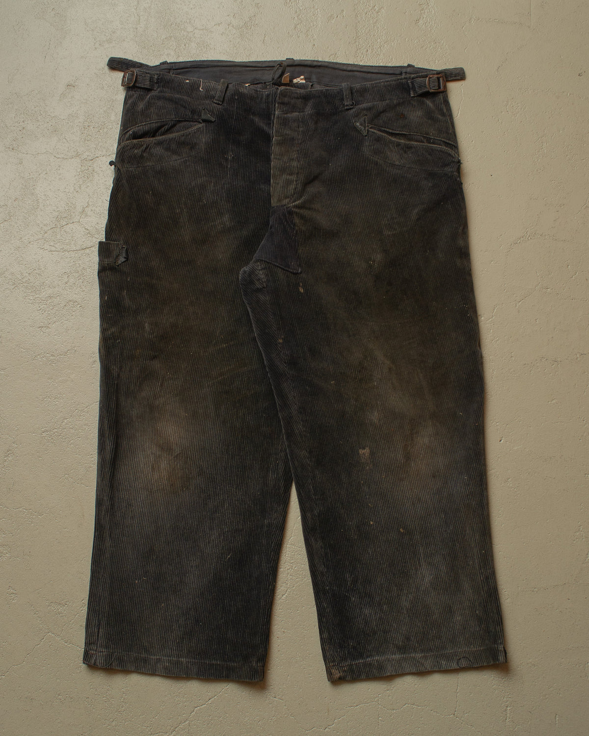 1960s German Corduroy Work Pants black - W40 L25