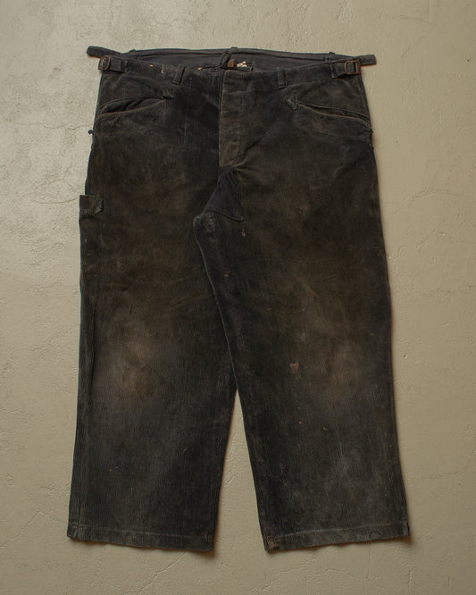 1960s German Corduroy Work Pants black - W40 L25