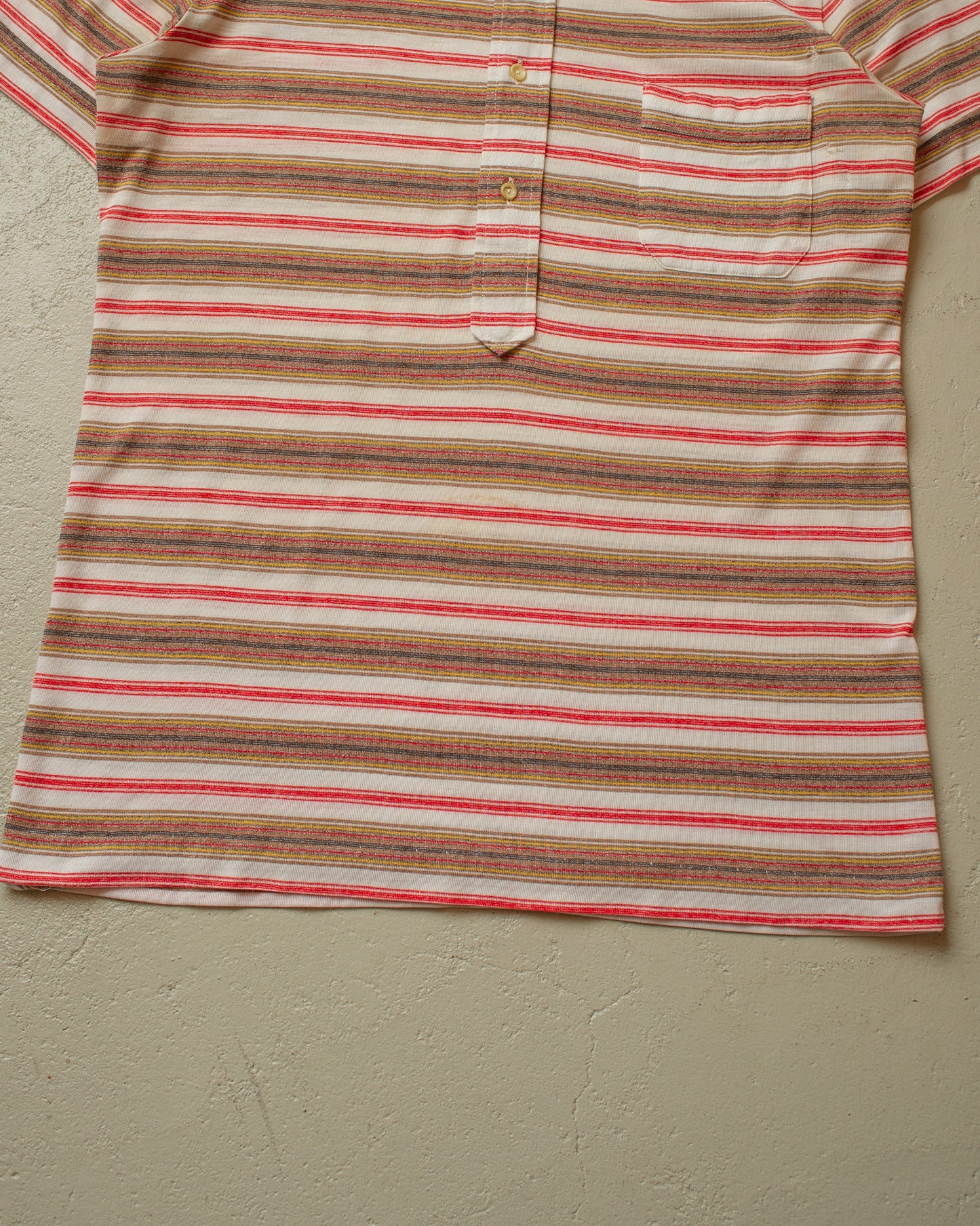 1960s striped Polo Shirt red/white - M