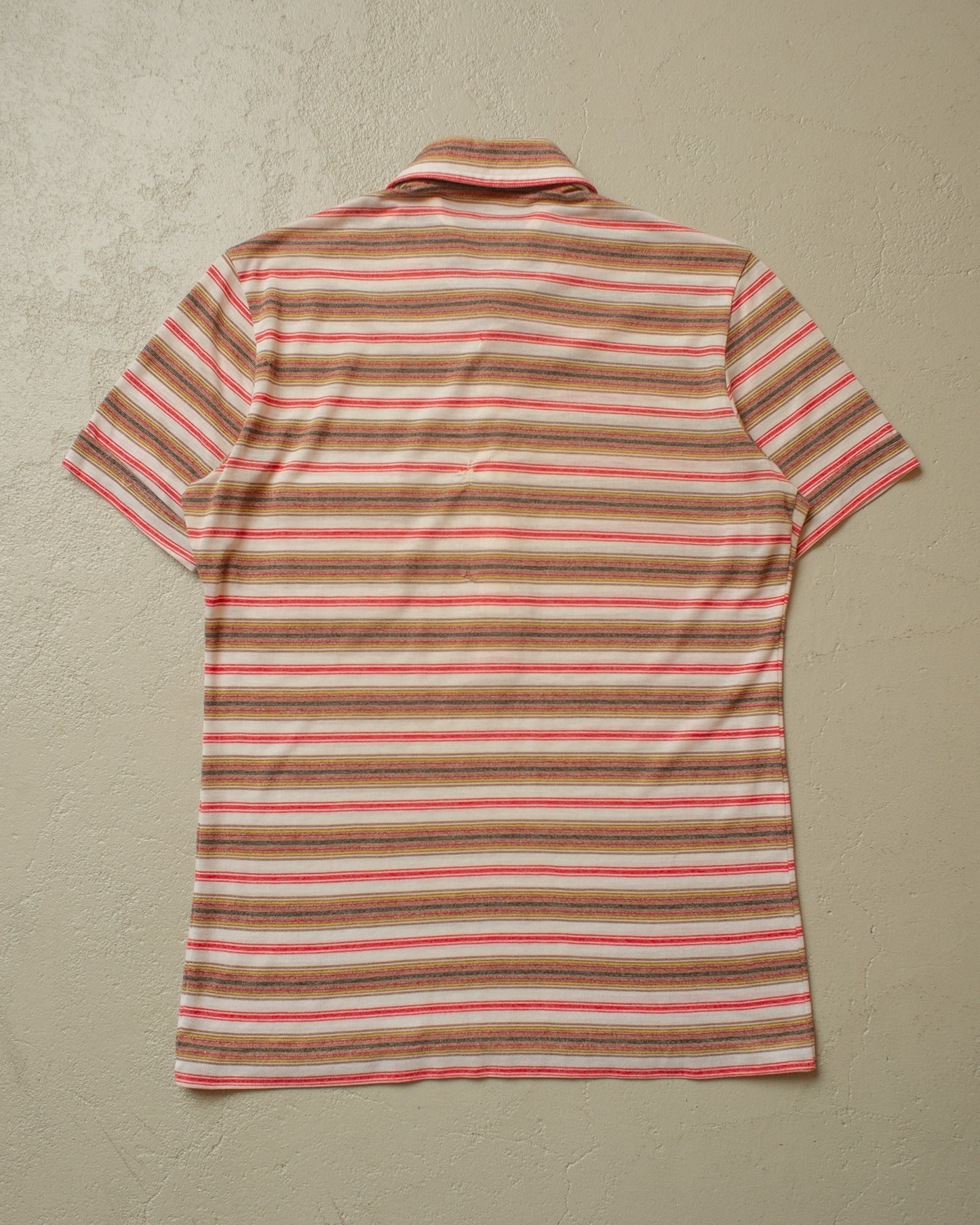 1960s striped Polo Shirt red/white - M