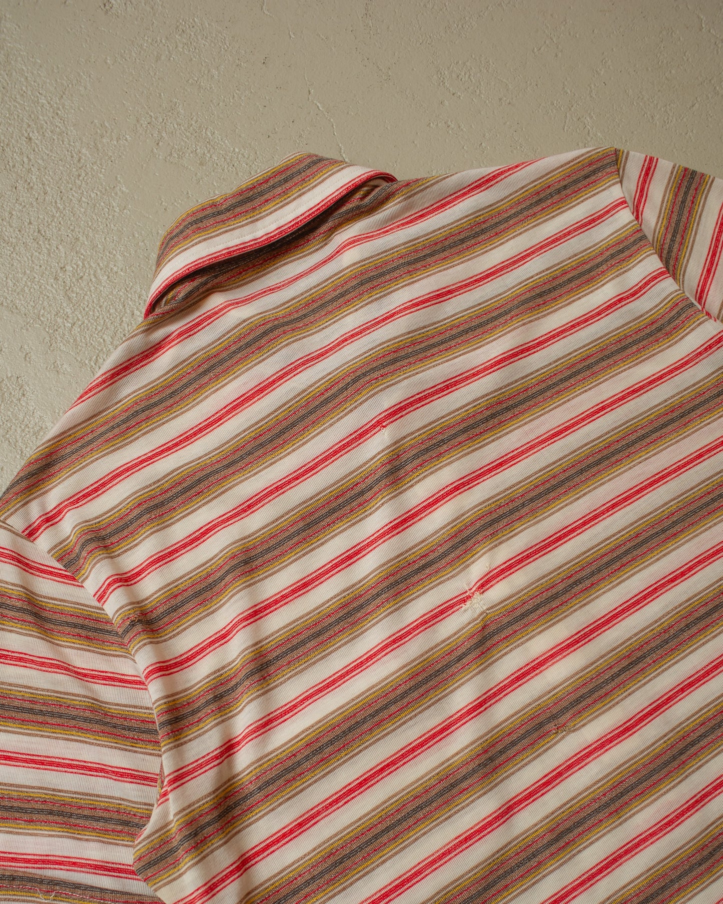 1960s striped Polo Shirt red/white - M