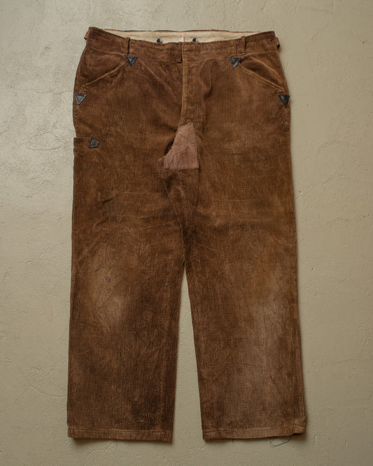 1960s German Corduroy Work Pants brown - W37 L27