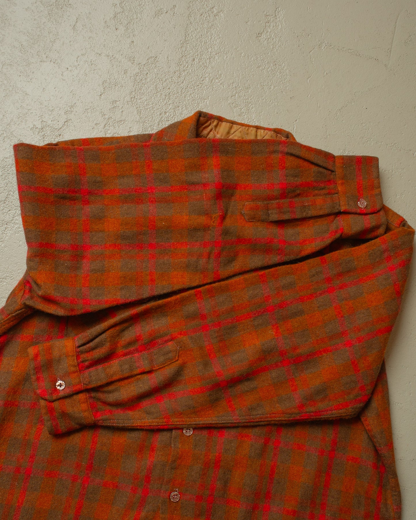 1950s Oshman´s Loop Collar Wool Shirt orange - M/L