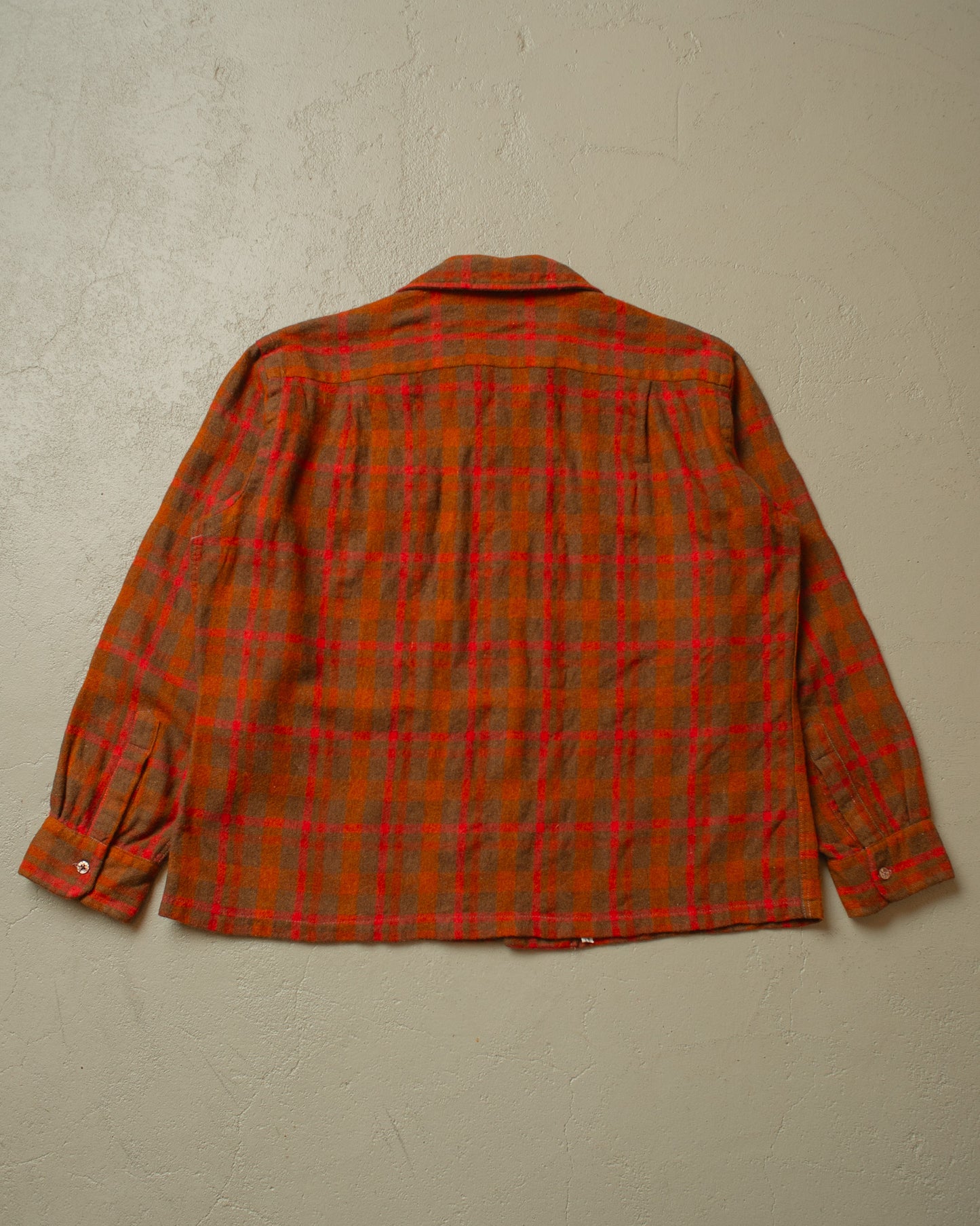1950s Oshman´s Loop Collar Wool Shirt orange - M/L