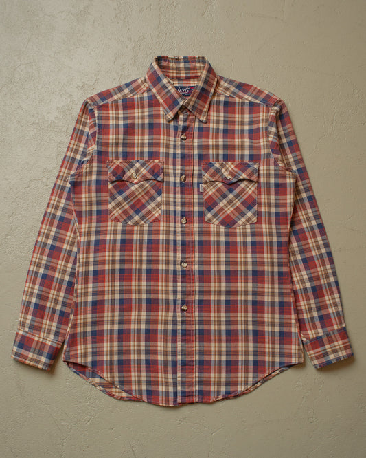 1970s/80s Levi`s checkered Shirt red/blue - M