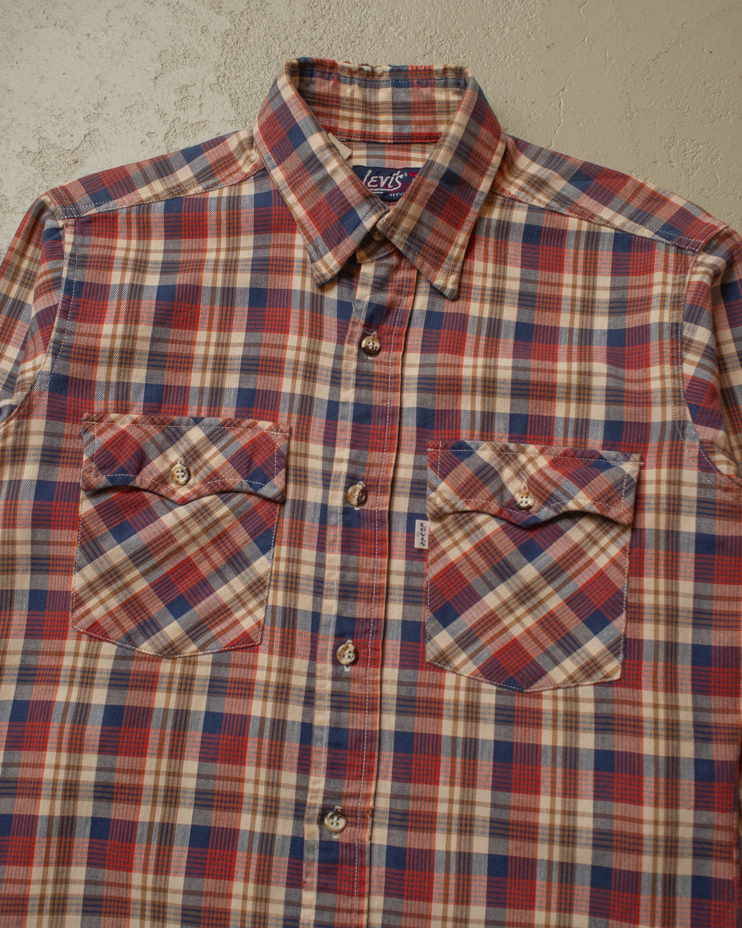 1970s/80s Levi`s checkered Shirt red/blue - M