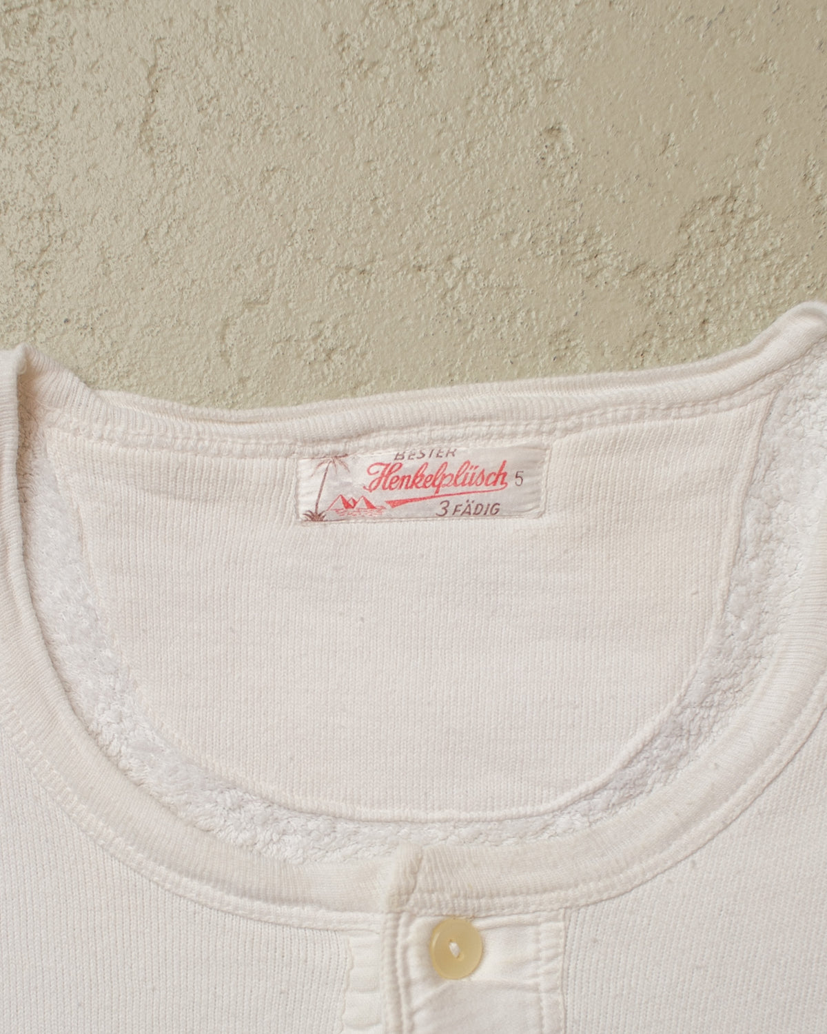 1930s/40s German "Henkelplüsch" Winter Cotton Undershirt white - XS/S