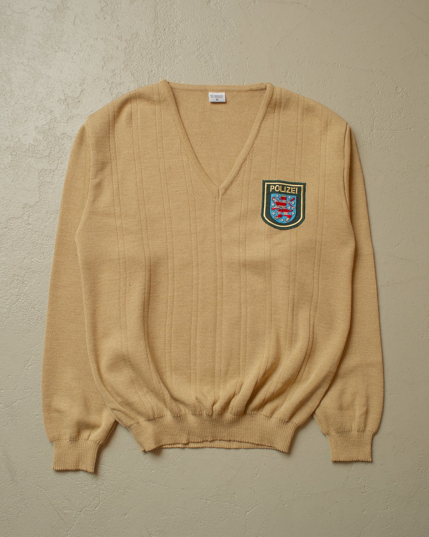 1990s unworn Polizei V-Neck Sweater beige - L/XL