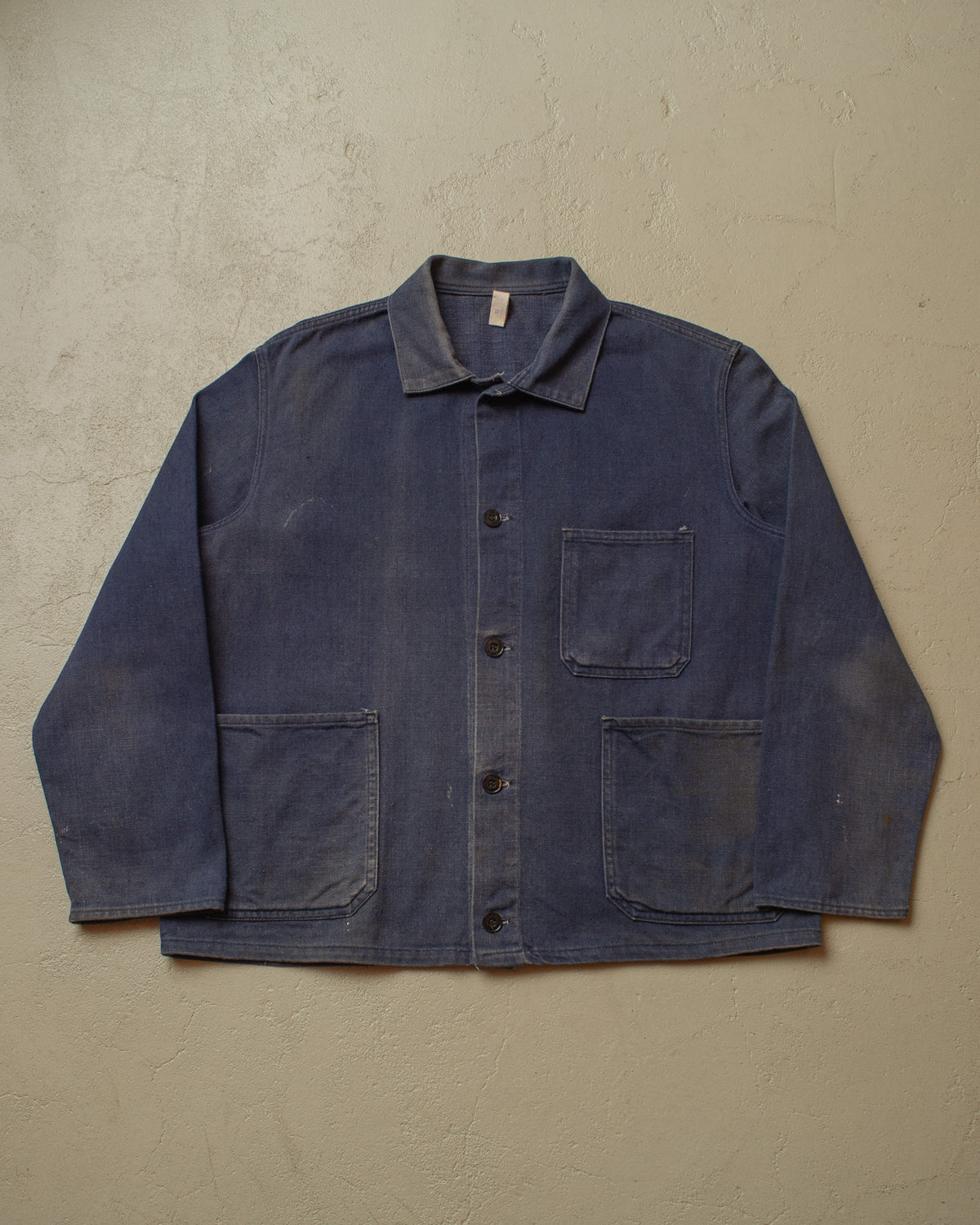 1950s German Cotton Twill Work Jacket blue - M/L