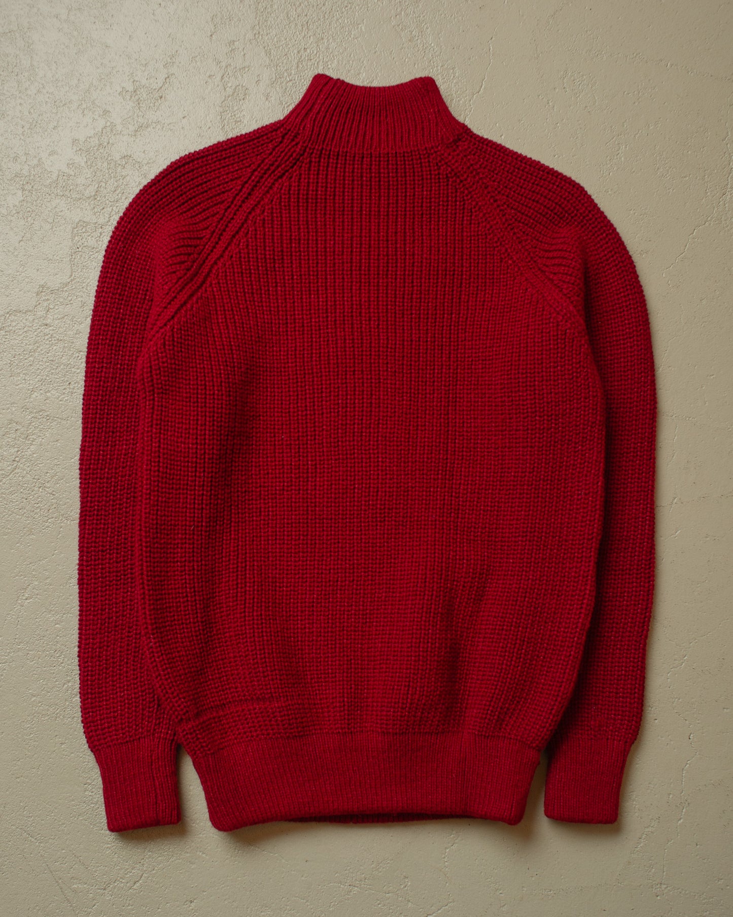 1970s unworn Handmade Knit Mockneck burgundy - S/M