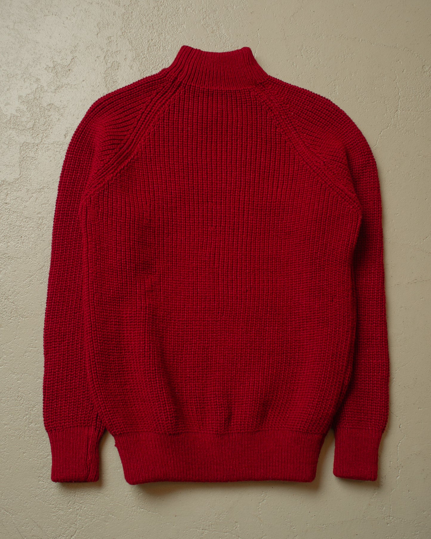 1970s unworn Handmade Knit Mockneck burgundy - S/M