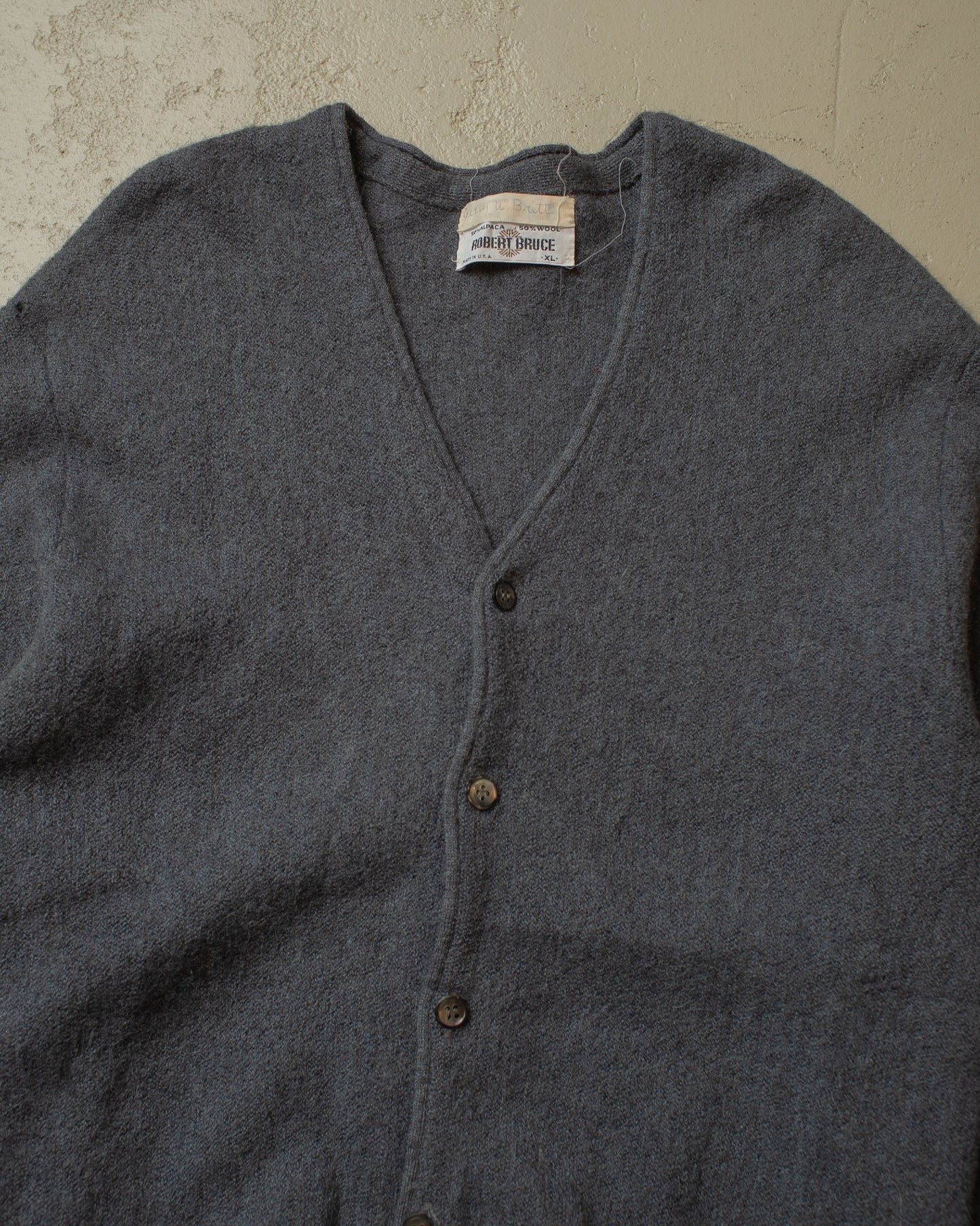 1970s Robert Bruce Knit Cardigan grey - XL