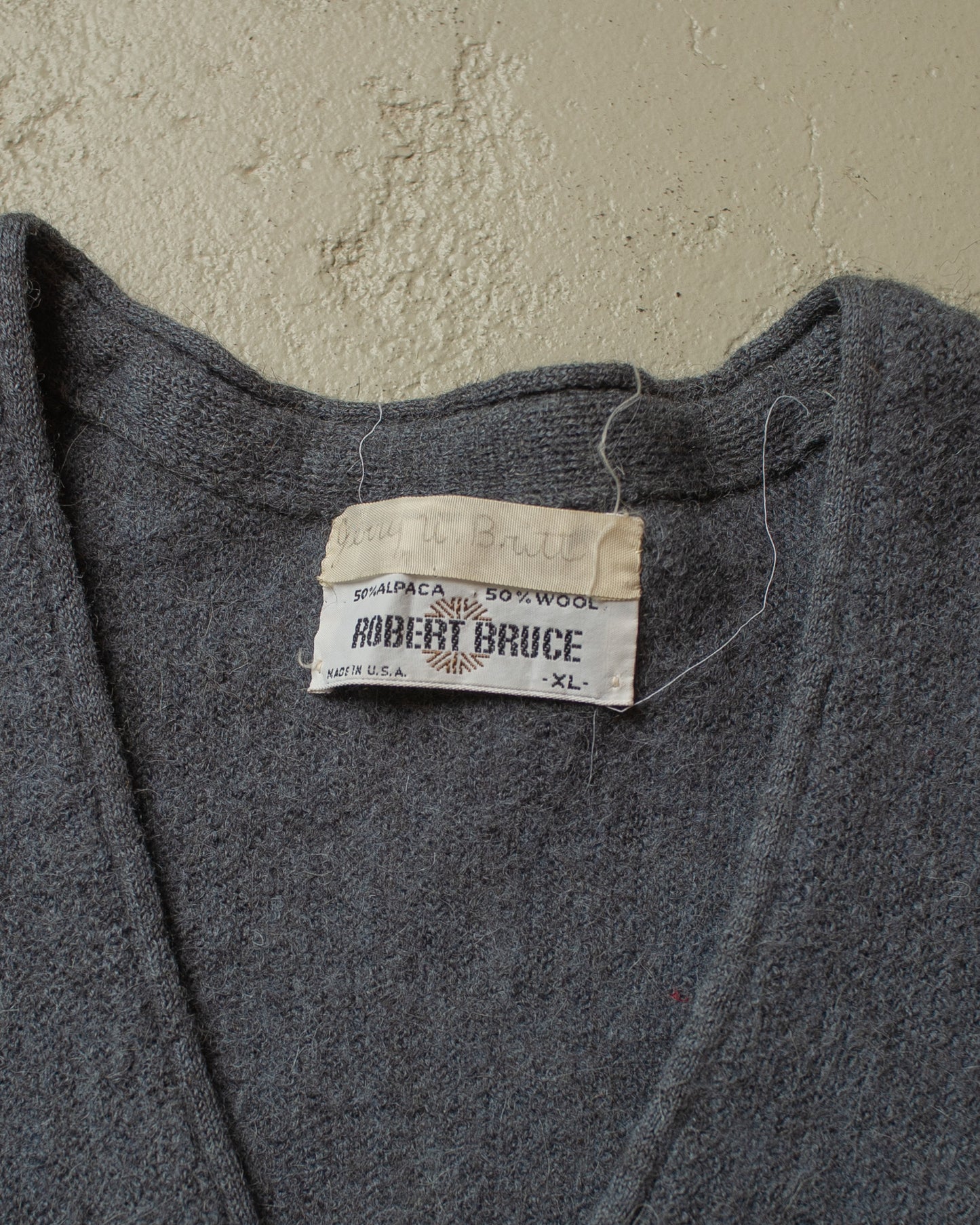 1970s Robert Bruce Knit Cardigan grey - XL