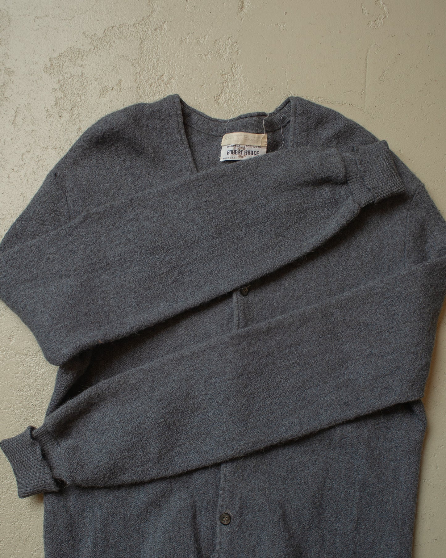 1970s Robert Bruce Knit Cardigan grey - XL