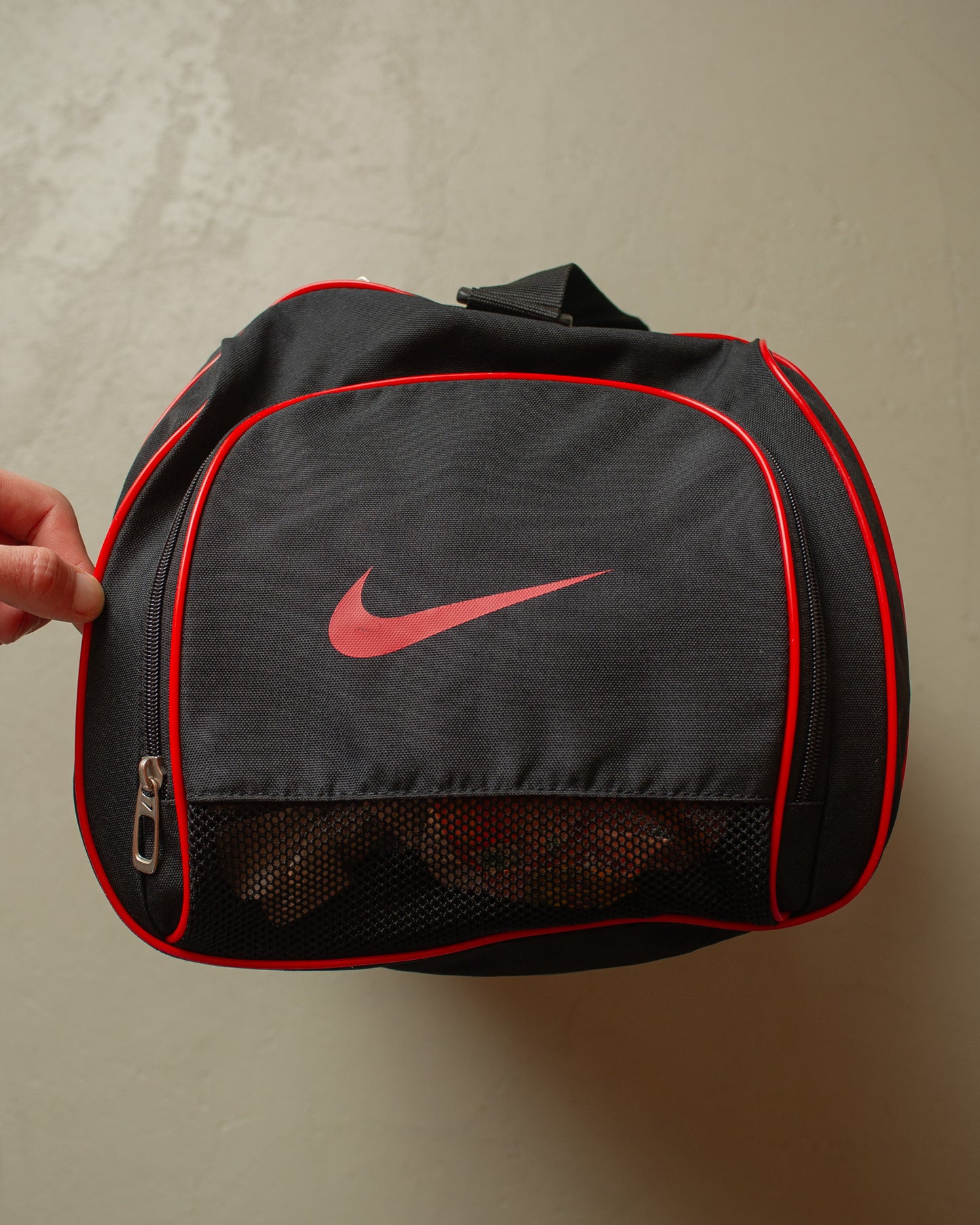 2000s Faded Nike Swoosh Duffle Bag black