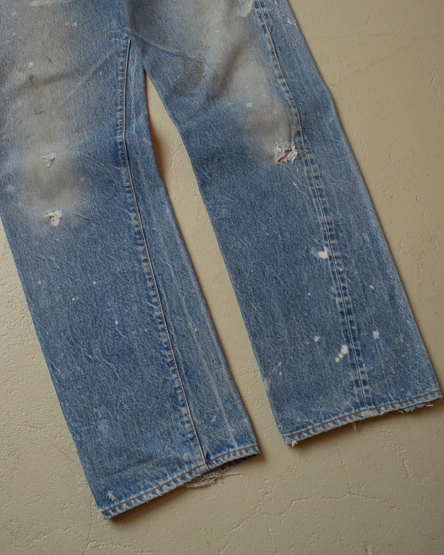 1980s distressed Levi´s 501 Selvedge Jeans blue - W34 L33