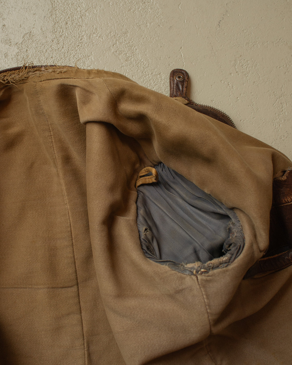 1940s/50s German Faded Biker Leather Jacket brown - M