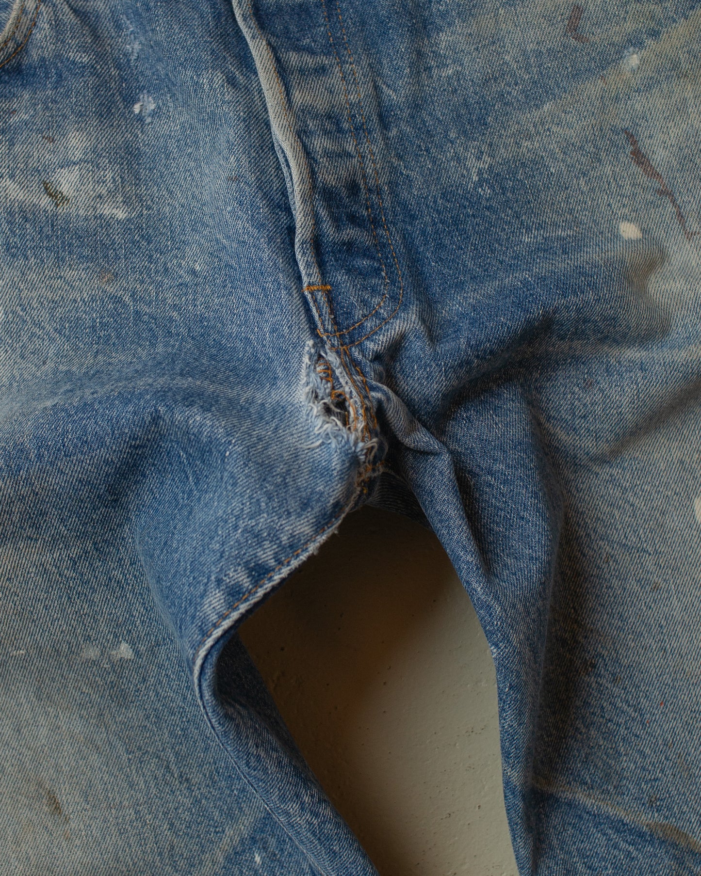 1980s distressed Levi´s 501 Selvedge Jeans blue - W34 L33