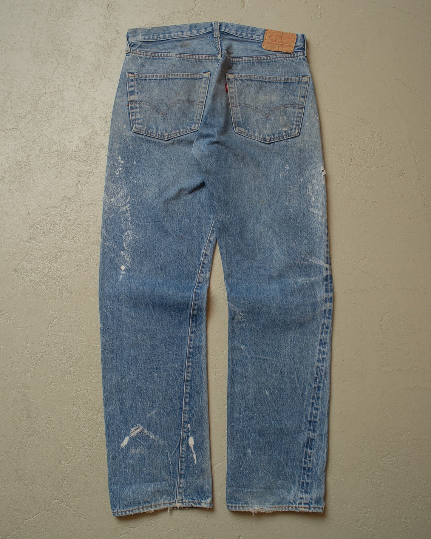 1980s distressed Levi´s 501 Selvedge Jeans blue - W34 L33