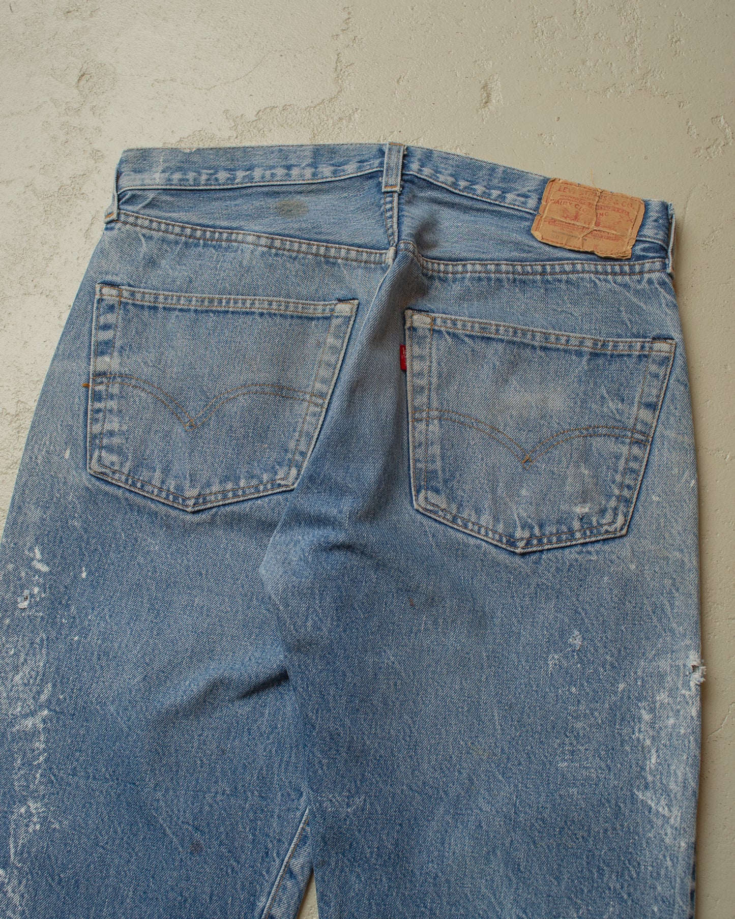 1980s distressed Levi´s 501 Selvedge Jeans blue - W34 L33
