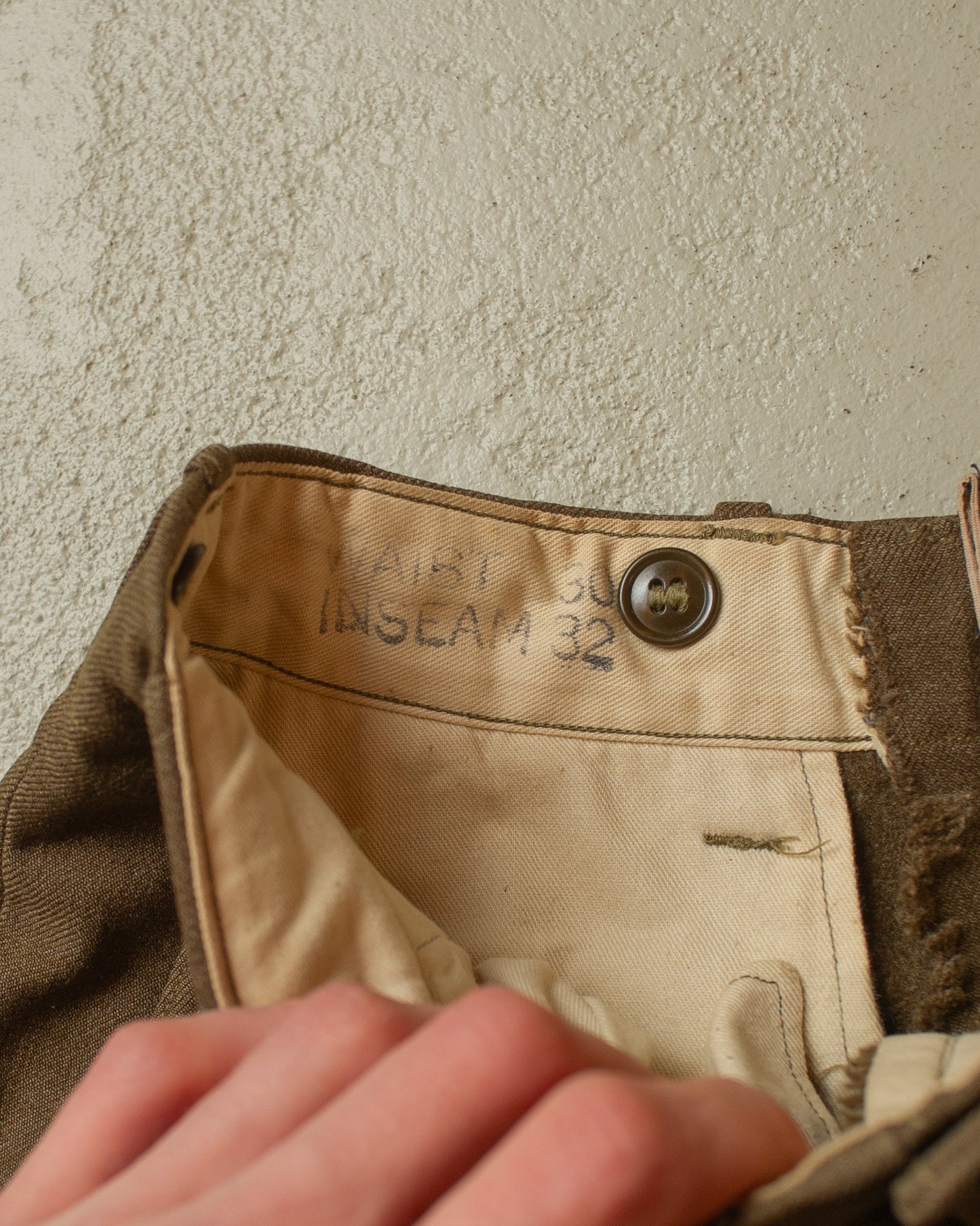 1940s WW2 US Army Field Wool Trousers khaki - W28 L30