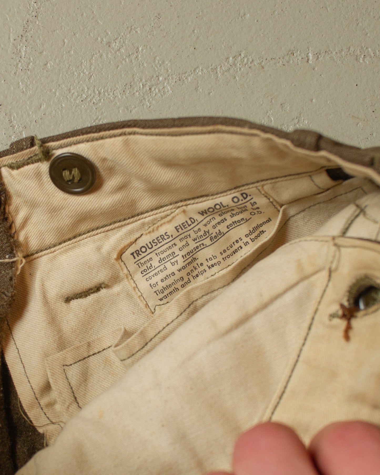 1940s WW2 US Army Field Wool Trousers khaki - W28 L30