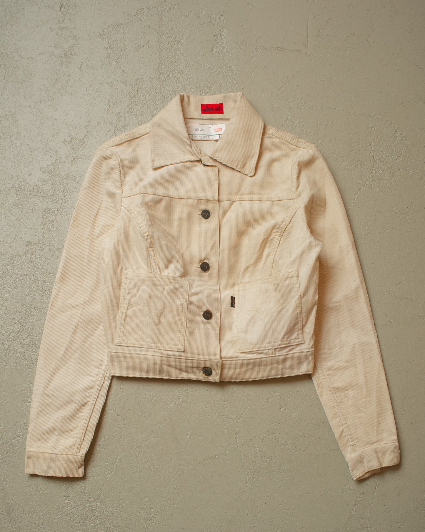 1960s Womens Deadstock Levi´s Big E Corduroy Jacket white - XS/S