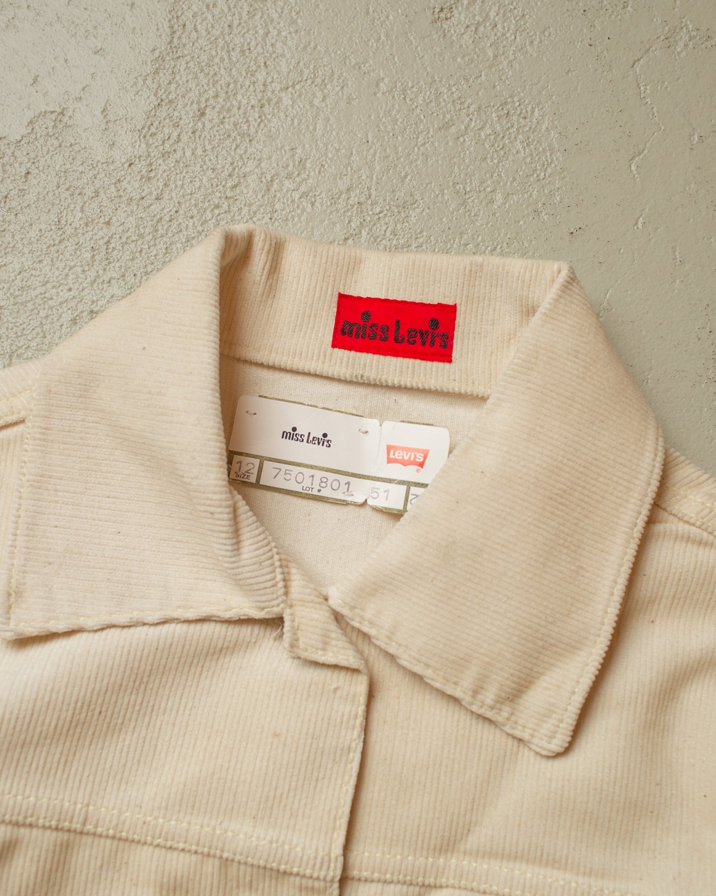 1960s Womens Deadstock Levi´s Big E Corduroy Jacket white - XS/S