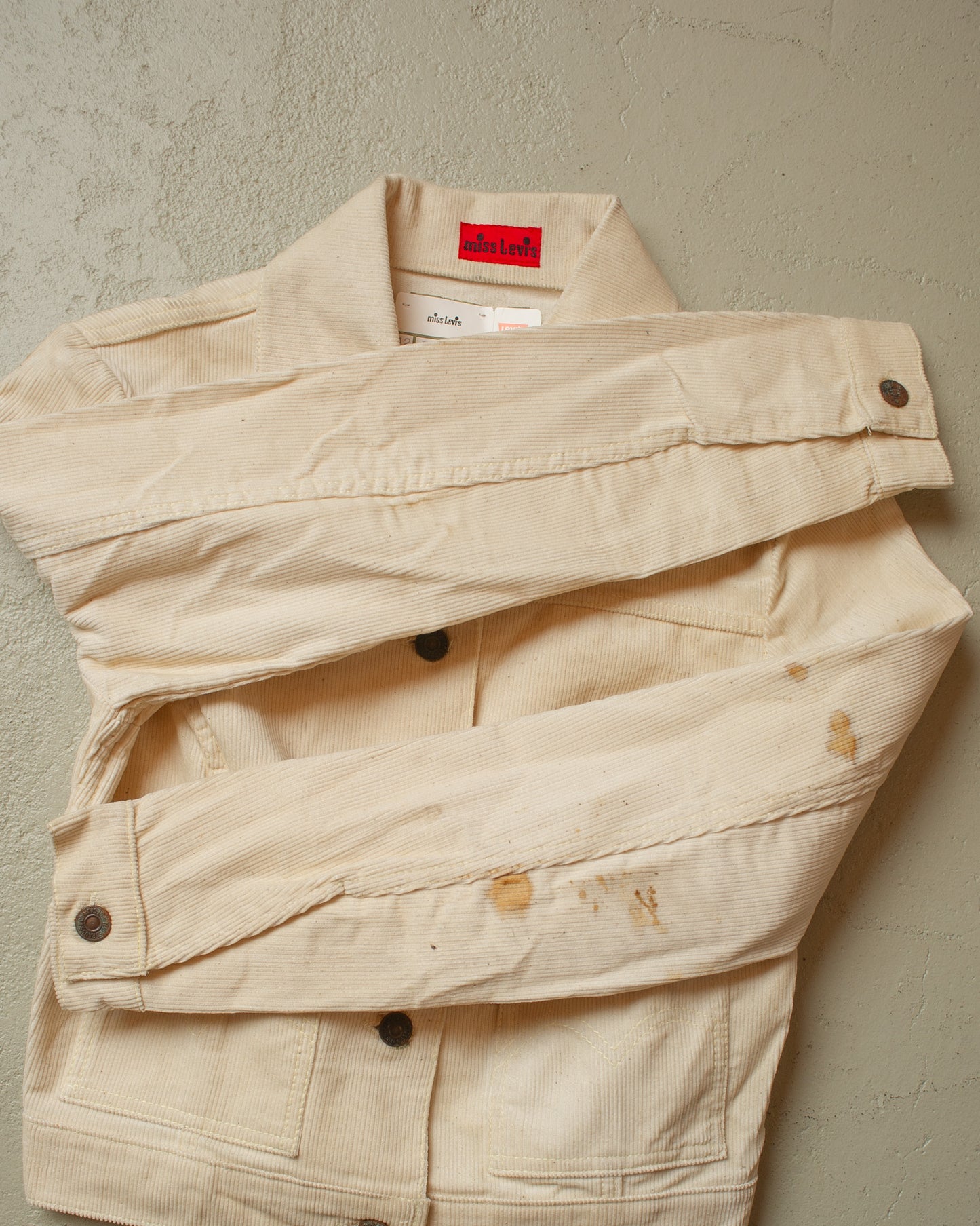1960s Womens Deadstock Levi´s Big E Corduroy Jacket white - XS/S