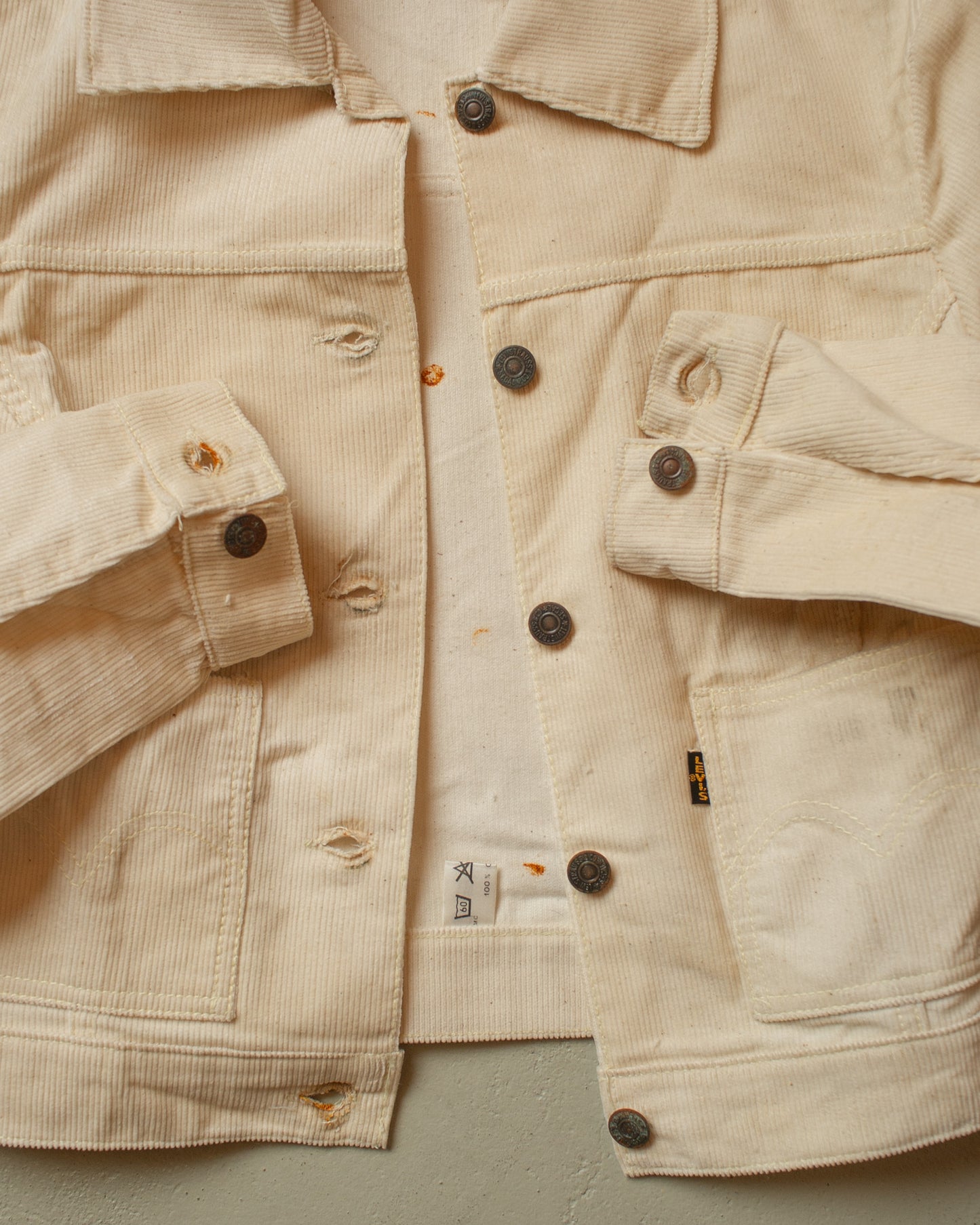1960s Womens Deadstock Levi´s Big E Corduroy Jacket white - XS/S