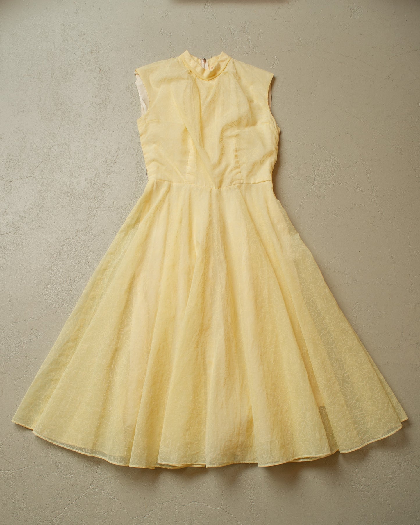 1950s/60s Womens Sleeveless Dress yellow - M
