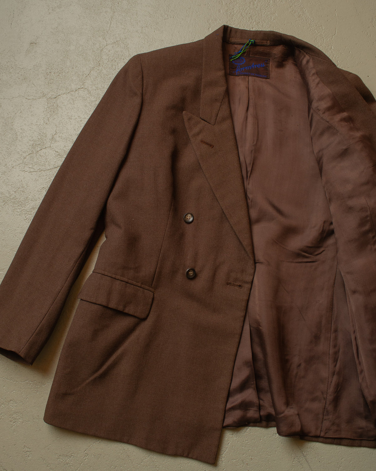 1940s/50s German Womens C&A Double breasted Suit brown - L/XL
