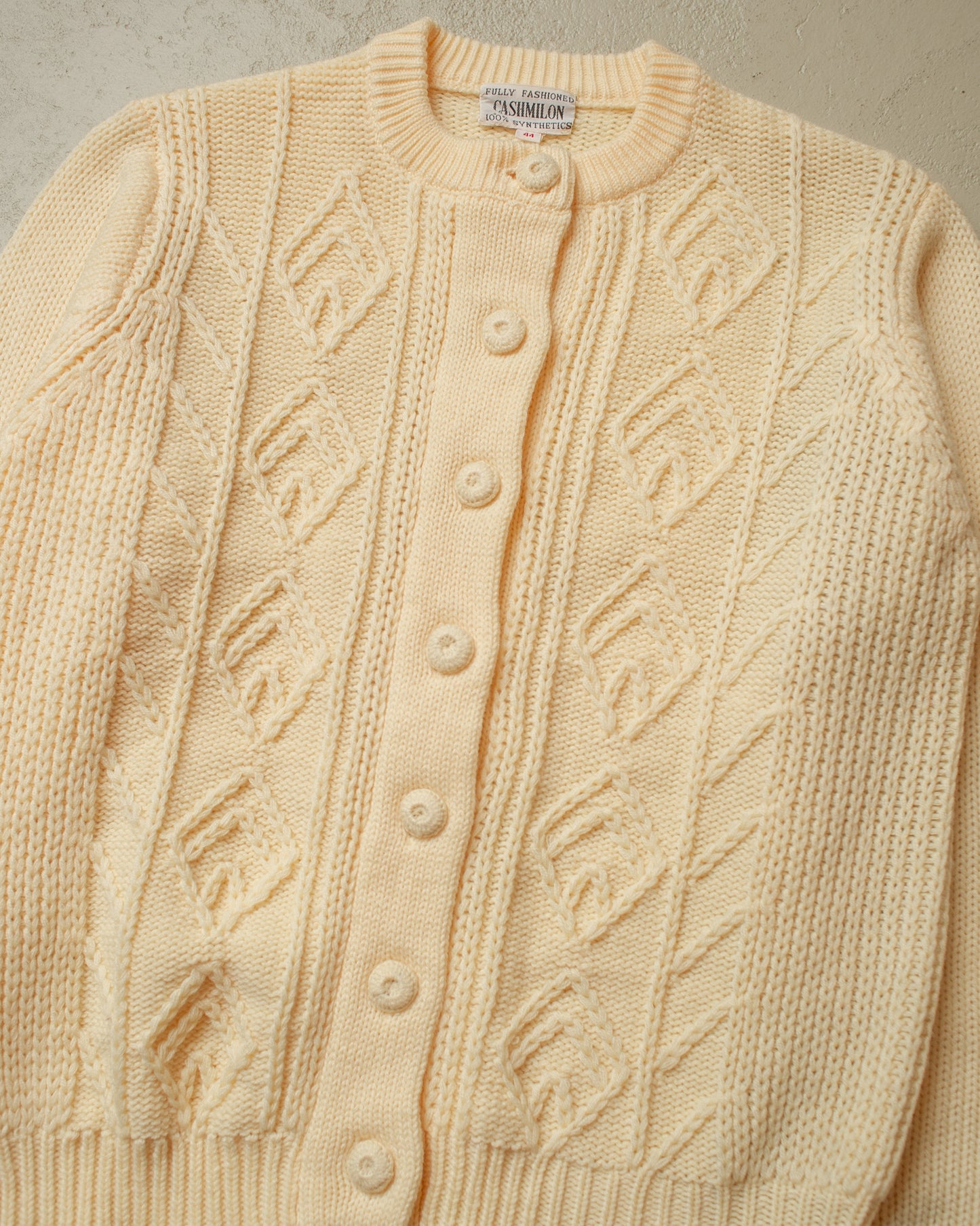 1960s/70s Womens Knit Cardigan beige/yellow - M/L