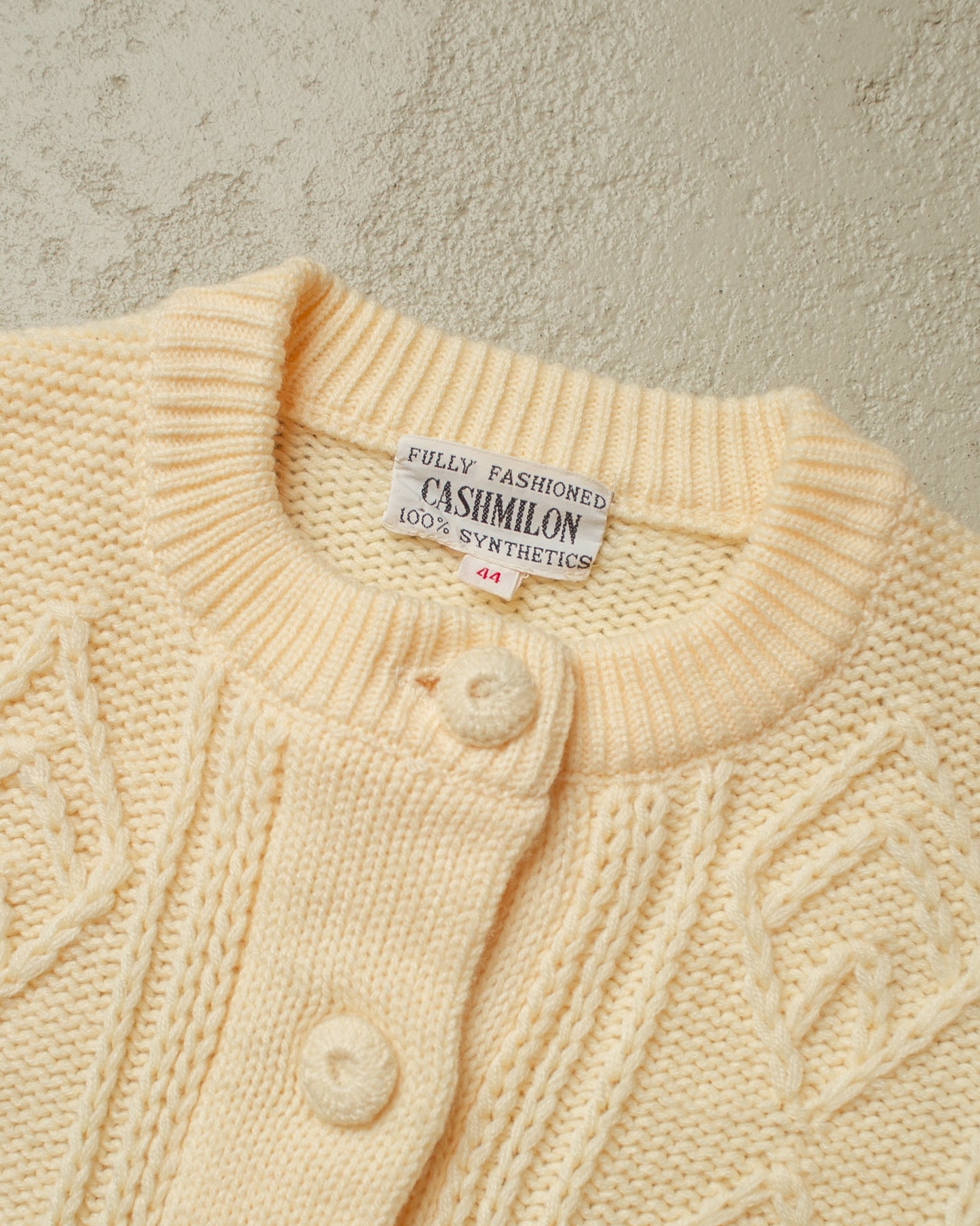 1960s/70s Womens Knit Cardigan beige/yellow - M/L