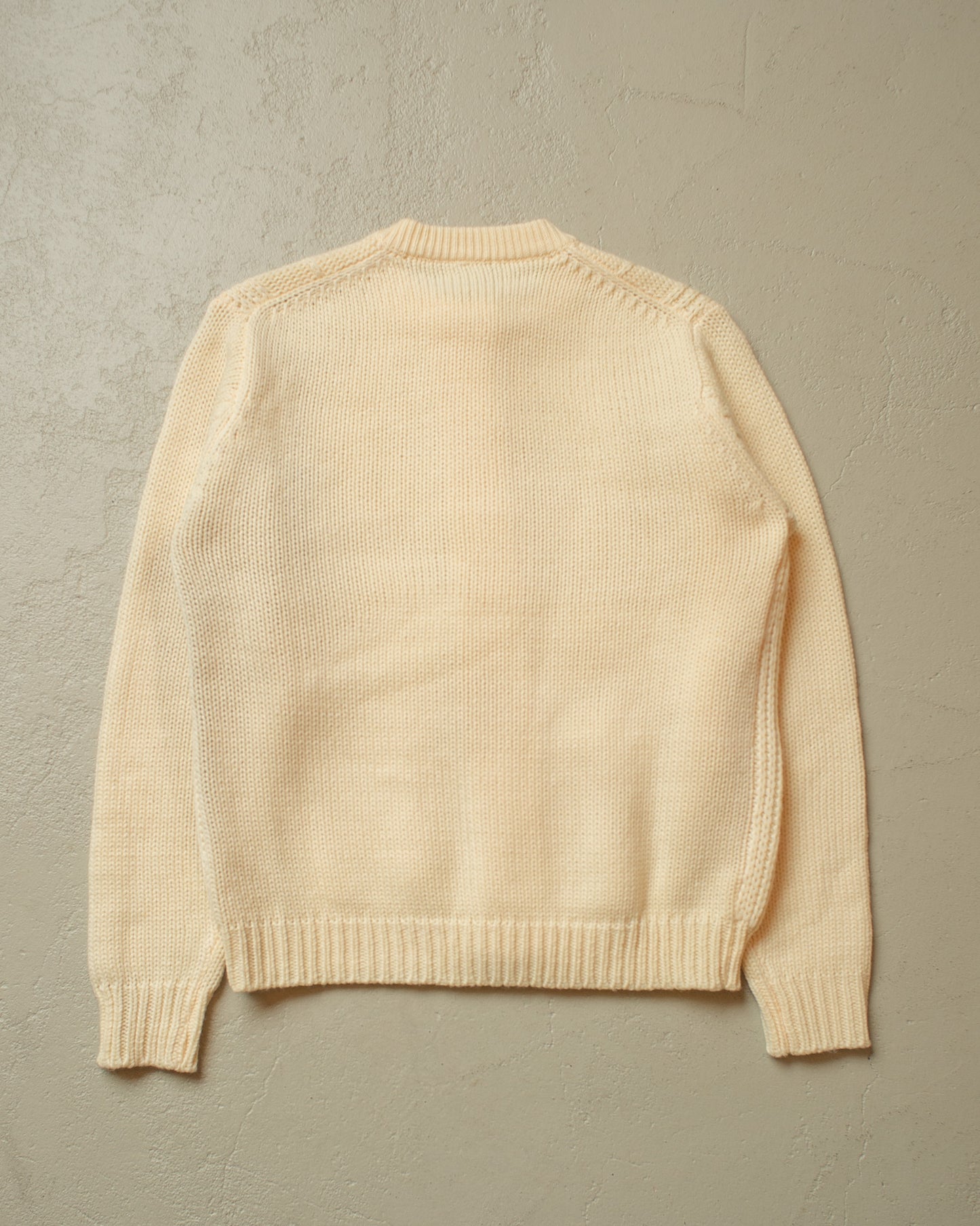1960s/70s Womens Knit Cardigan beige/yellow - M/L