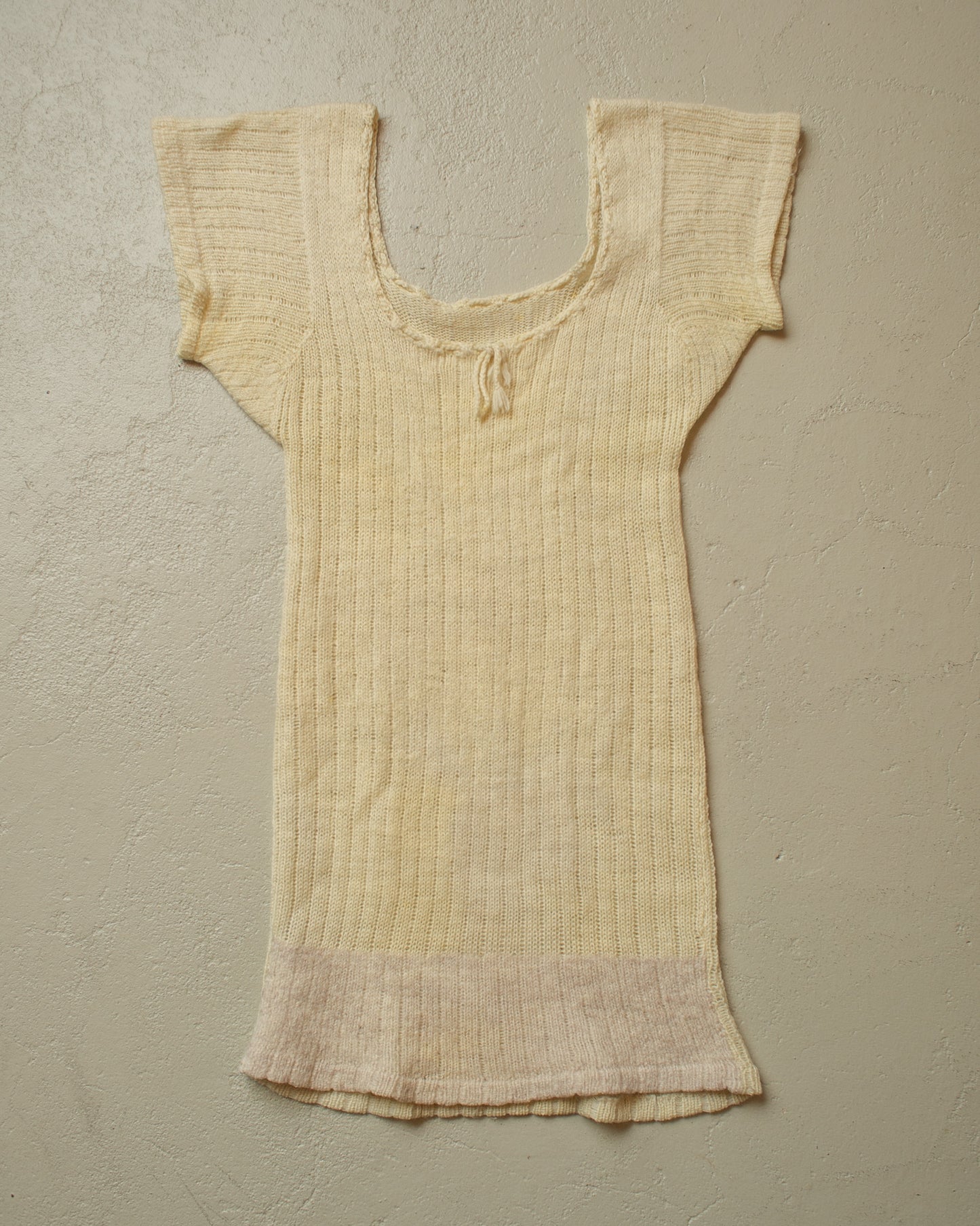 1920s Womens Handknit Undershirt beige - S