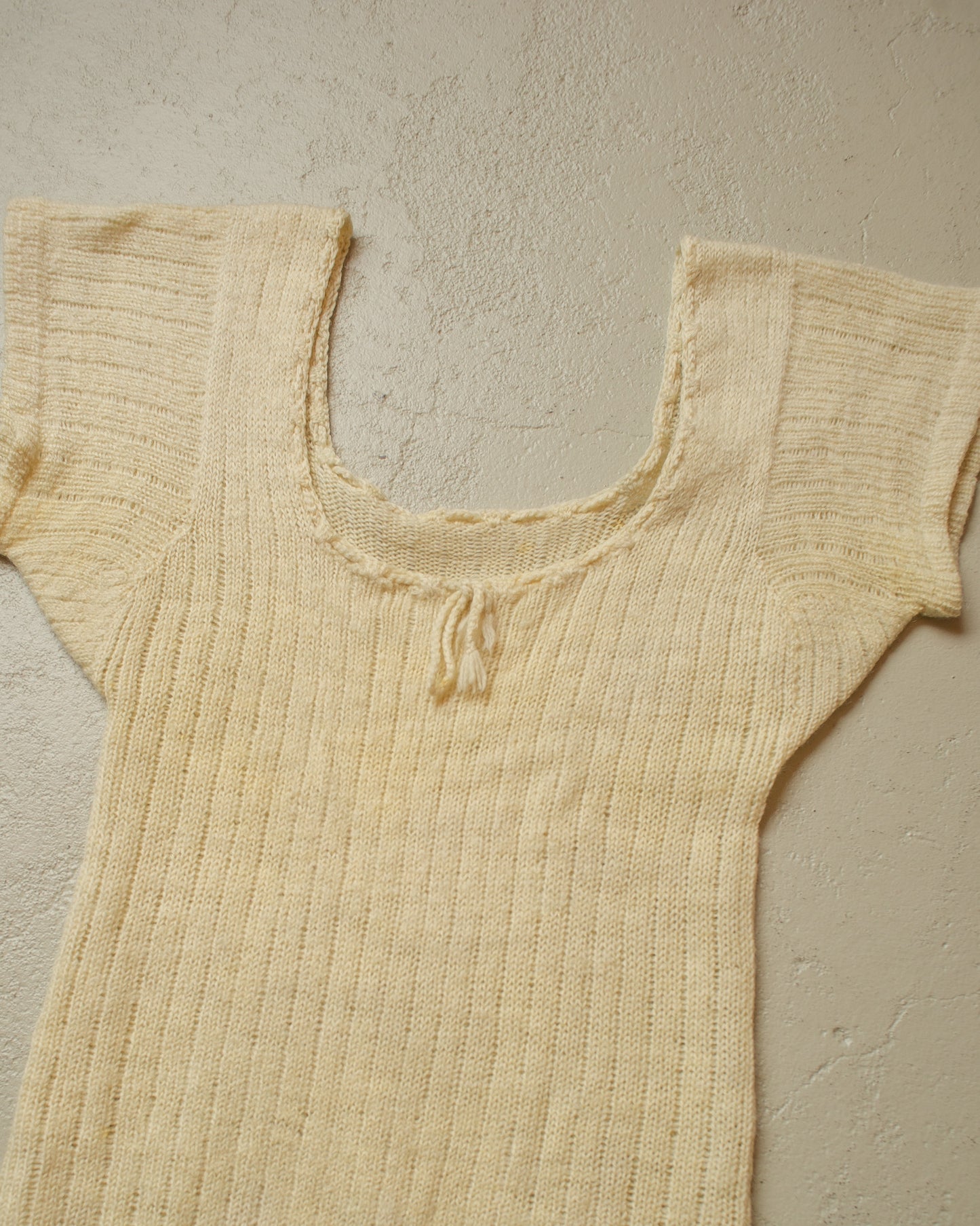 1920s Womens Handknit Undershirt beige - S