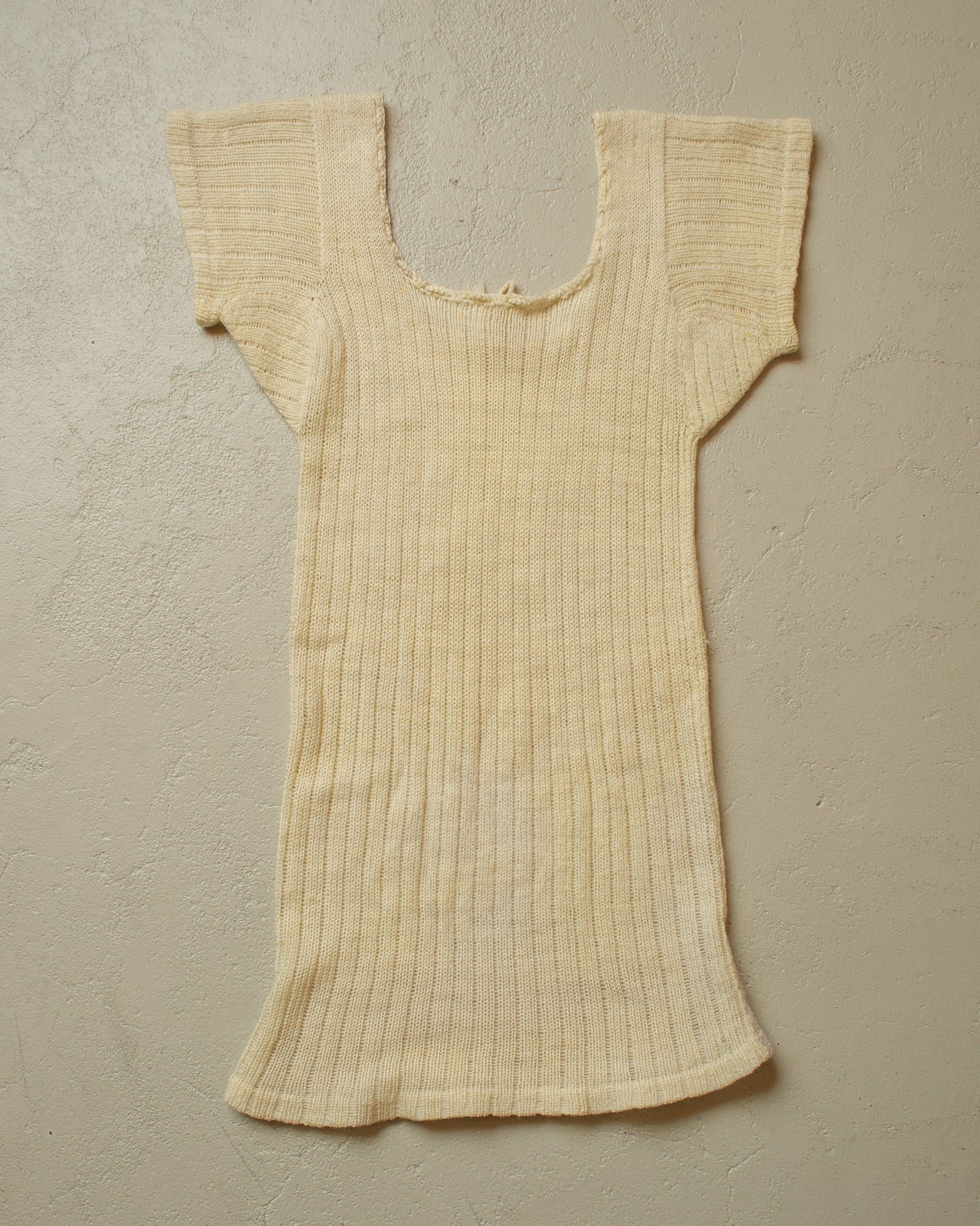 1920s Womens Handknit Undershirt beige - S