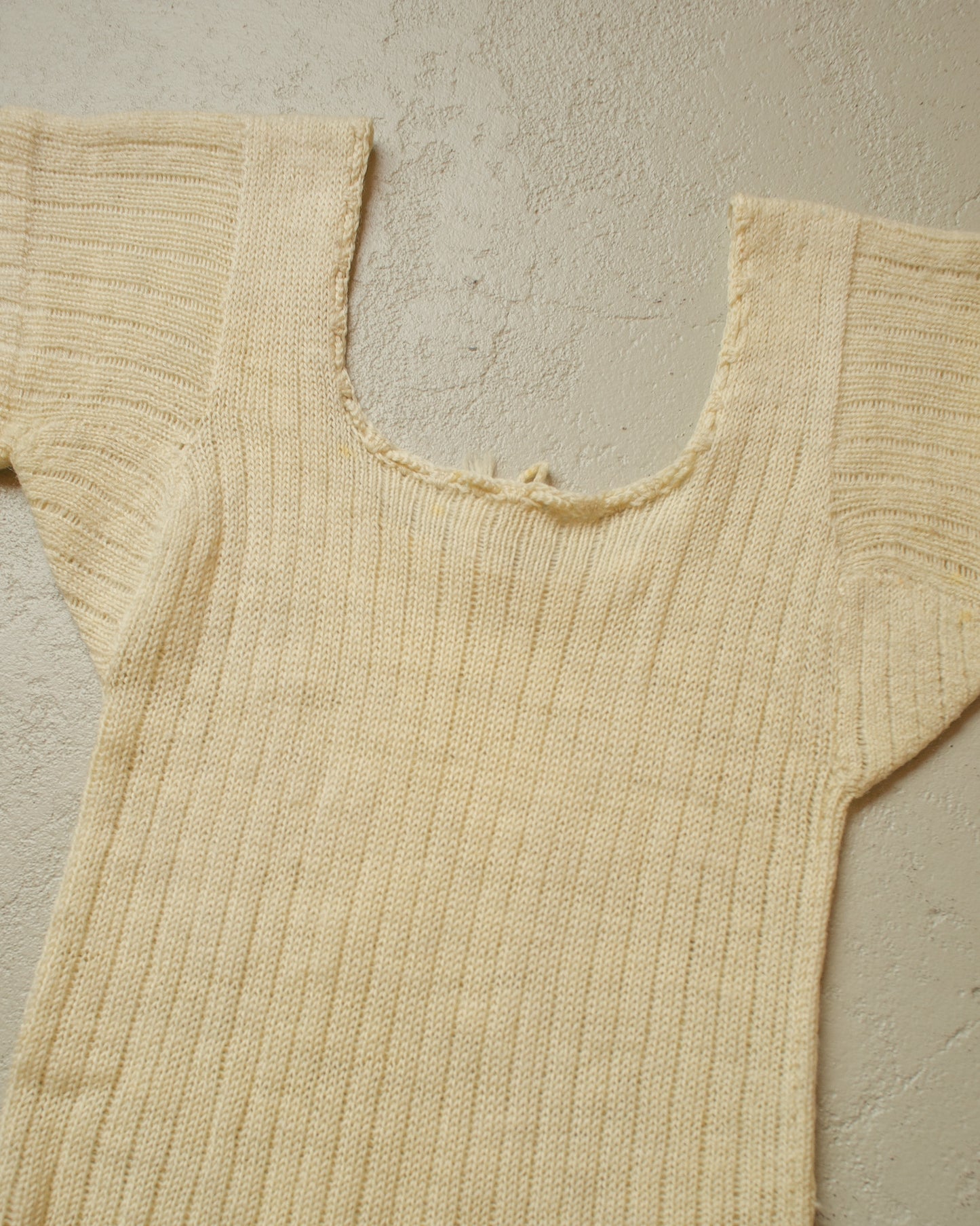 1920s Womens Handknit Undershirt beige - S