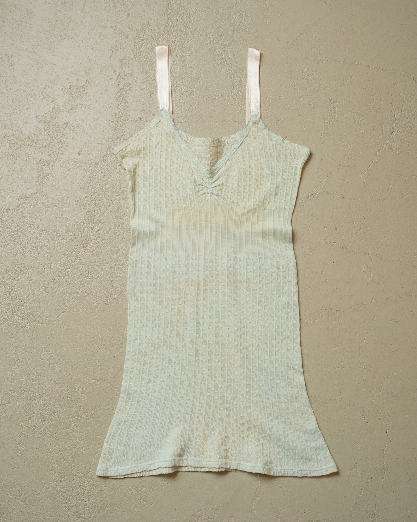 1920s Womens Knit Undershirt blue - S/M
